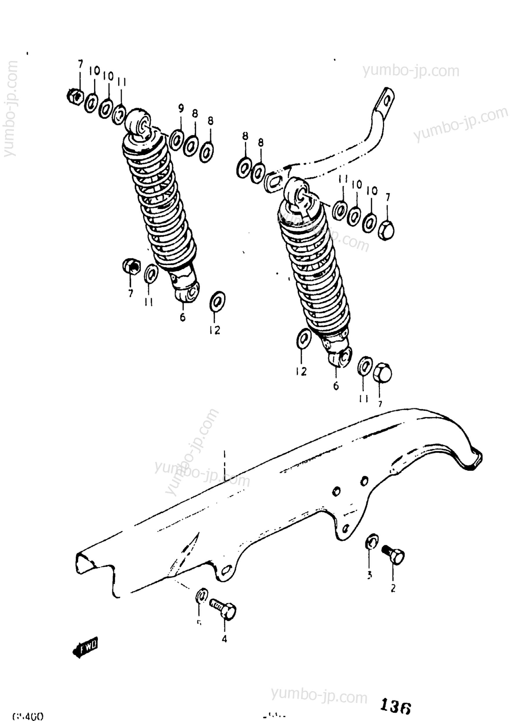 CHAIN CASE - SHOCK ABSORBER для мотоциклов SUZUKI GS400 1977 г.