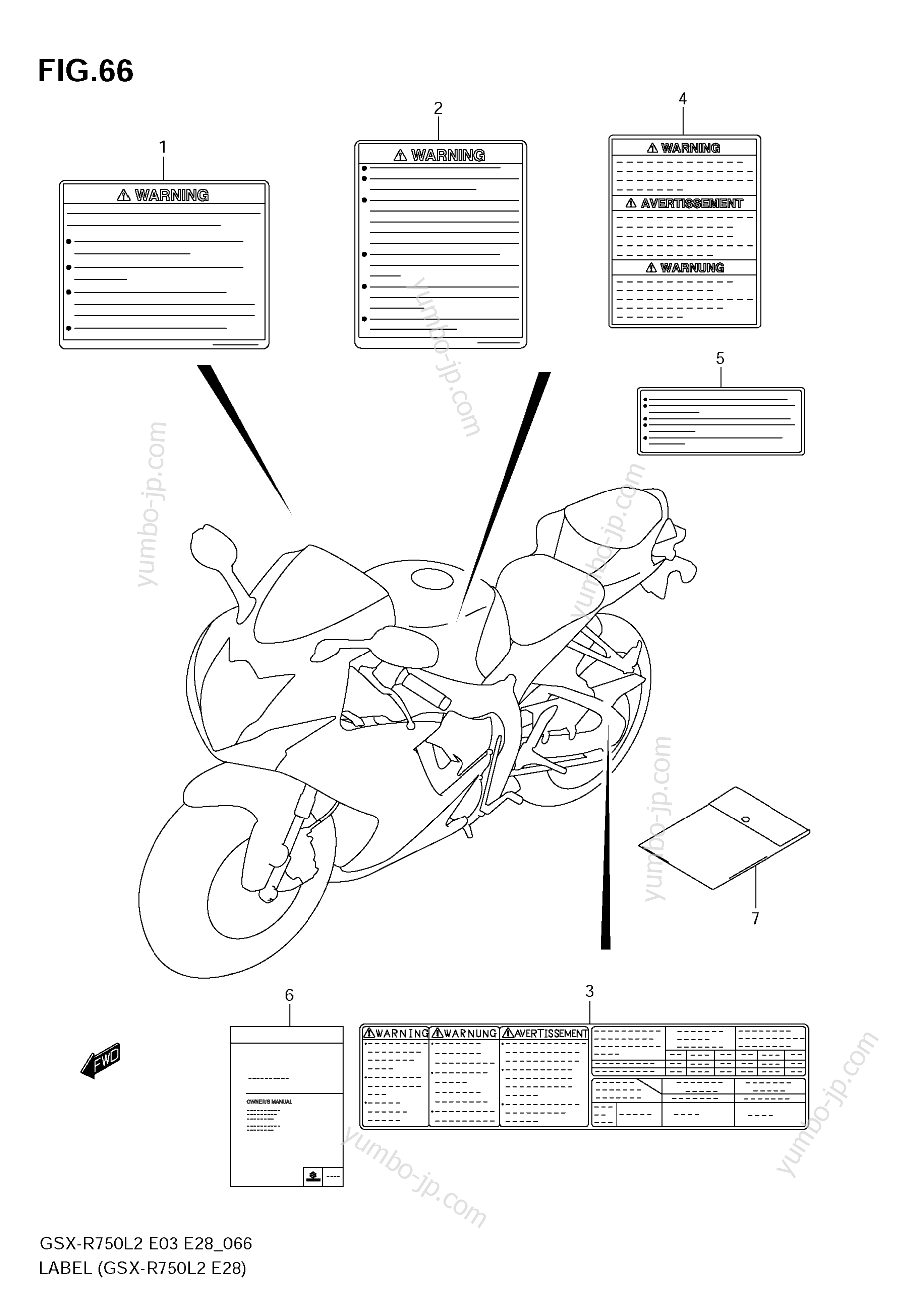 LABEL (GSX-R750 L2 E28) для мотоциклов SUZUKI GSX-R750 2012 г.