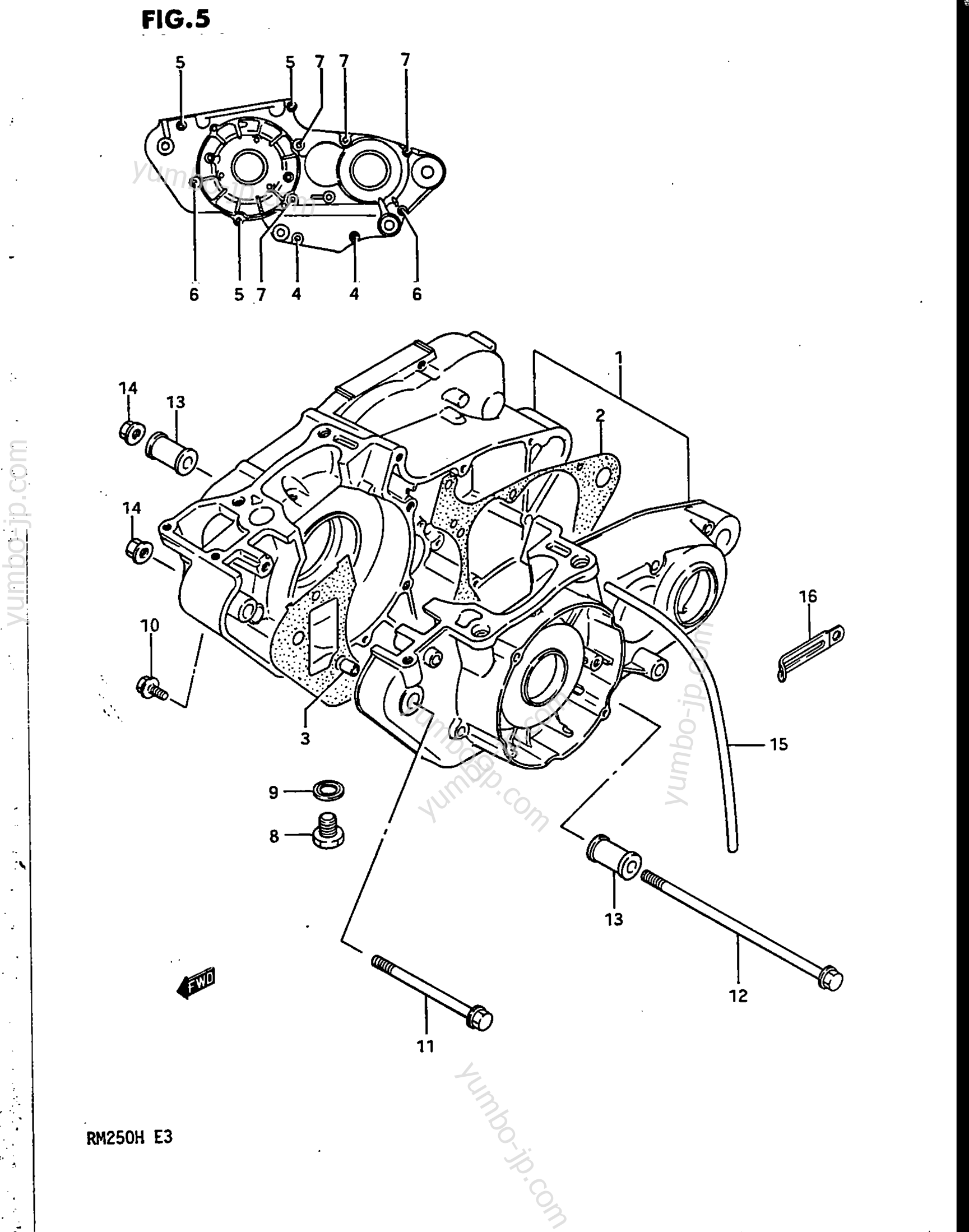 CRANKCASE (MODEL G) for motorcycles SUZUKI RM250 1986 year