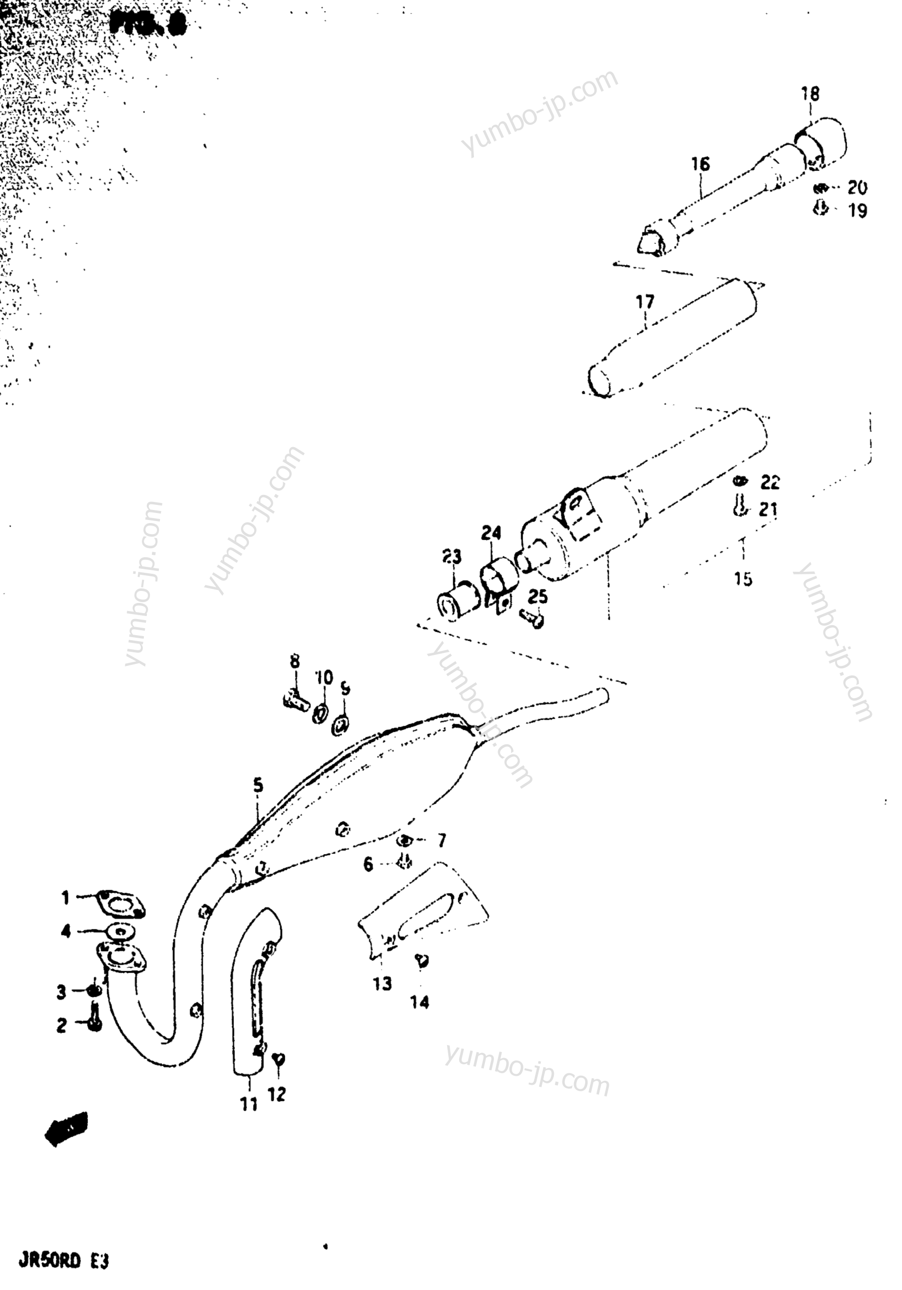 MUFFLER для мотоциклов SUZUKI JR50R 1983 г.