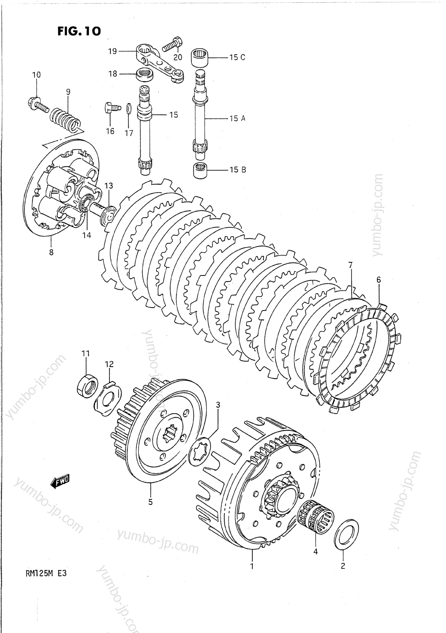 Устройство сцепления для мотоциклов SUZUKI RM125 1991 г.