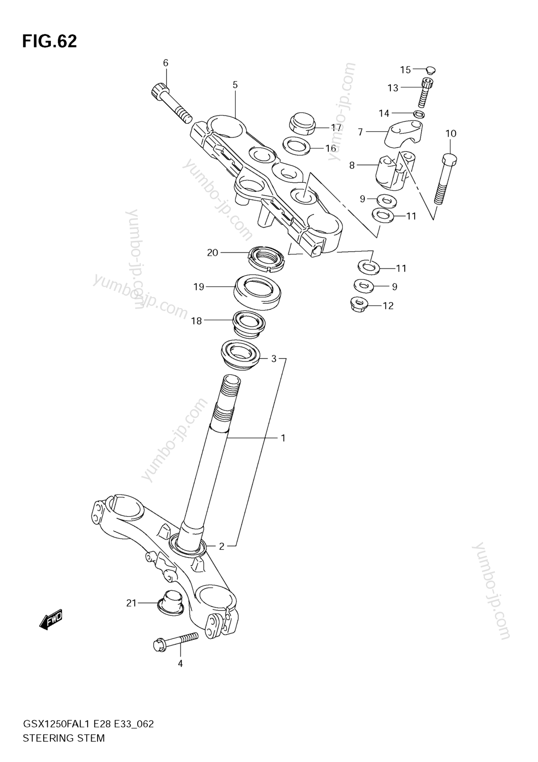 STEERING STEM для мотоциклов SUZUKI GSX1250FA 2011 г.