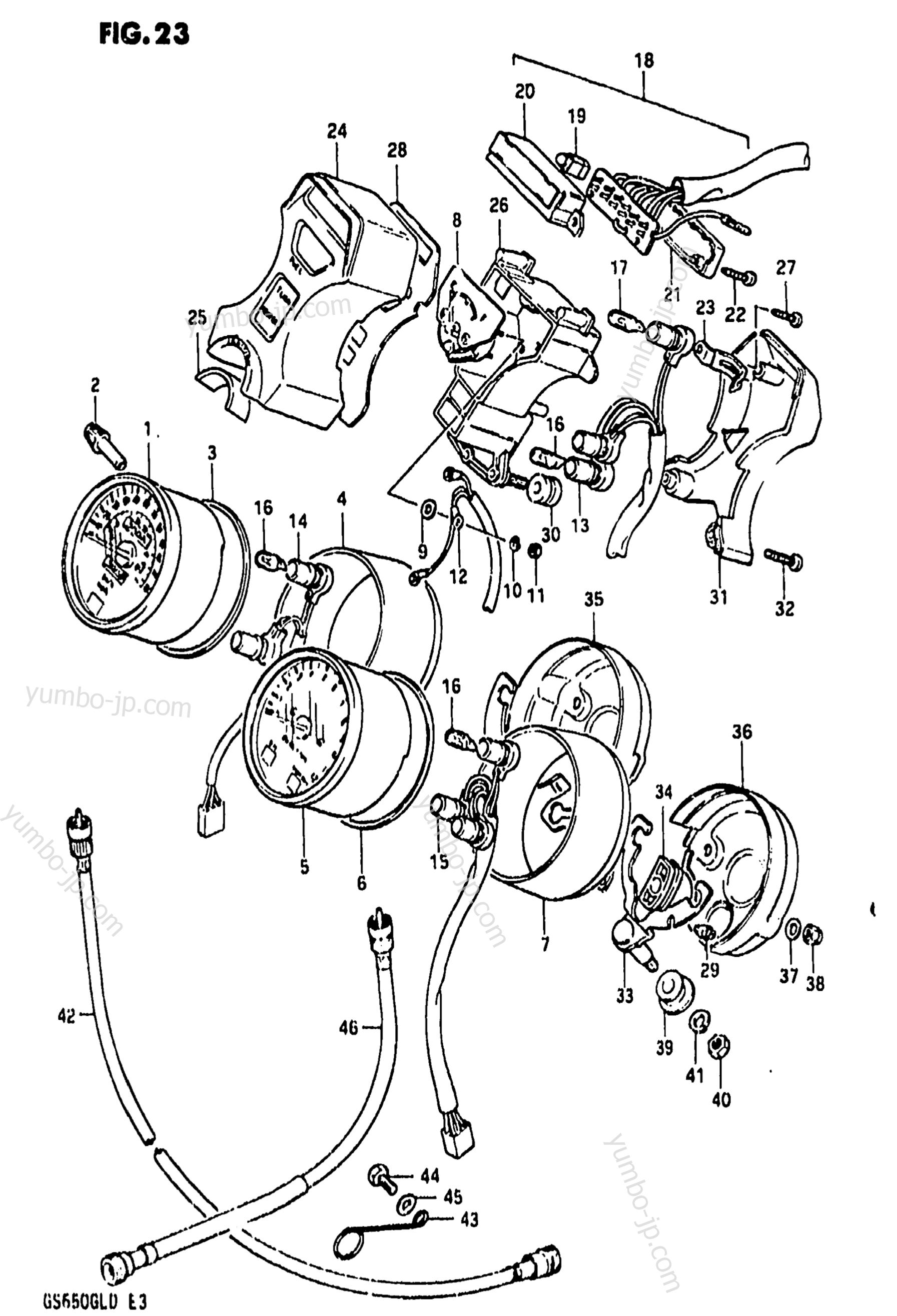 Speedometer-Tachometer for motorcycles SUZUKI GS650GL 1983 year