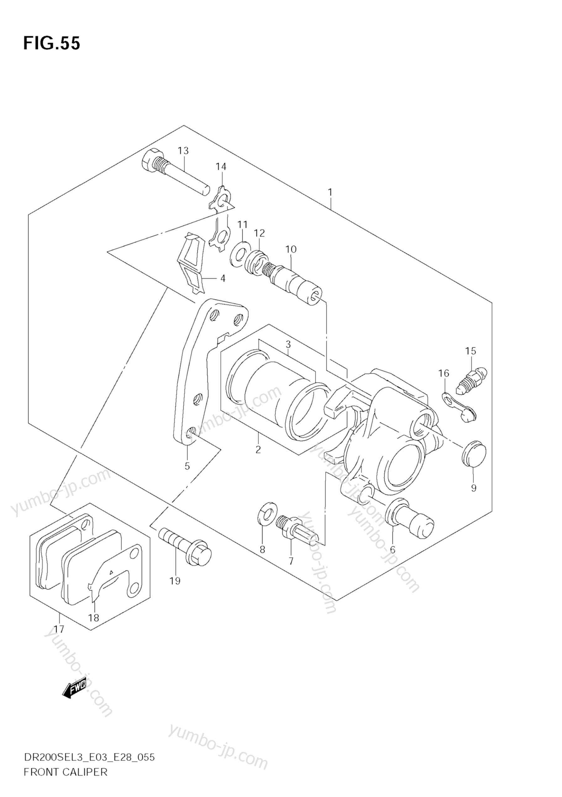 FRONT CALIPER для мотоциклов SUZUKI DR200SE 2013 г.