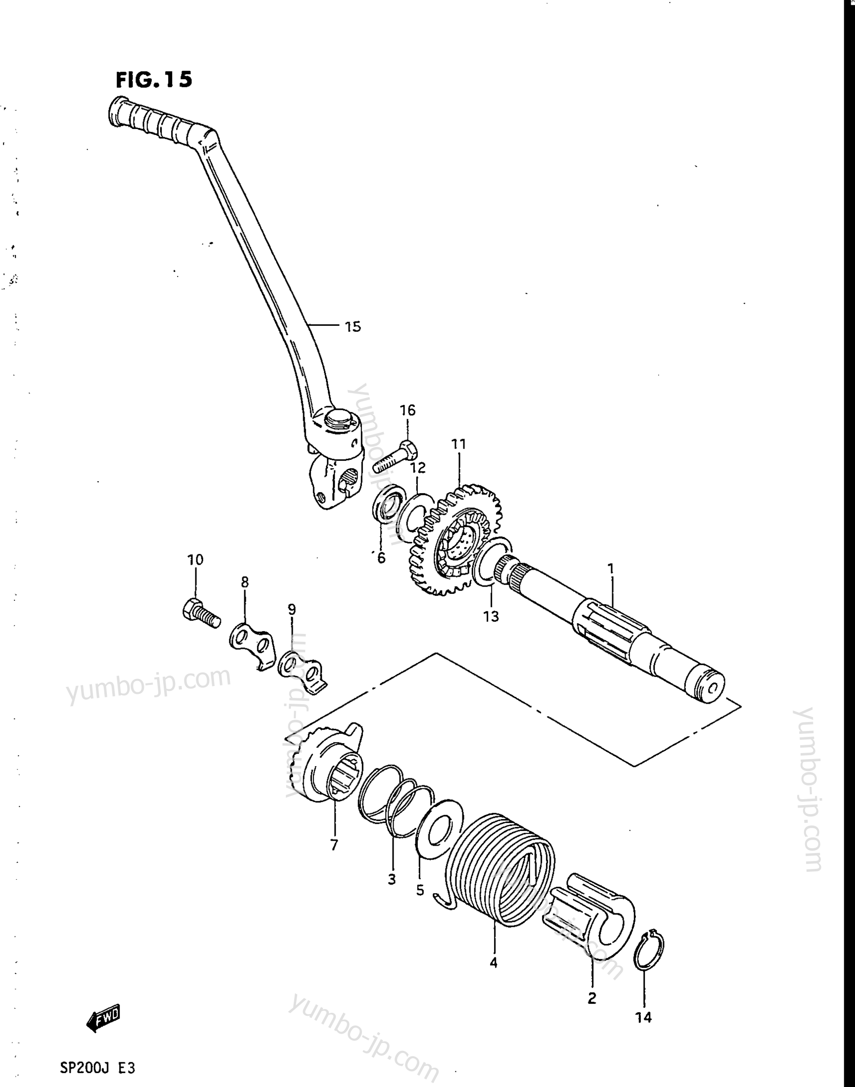 KICK STARTER для мотоциклов SUZUKI SP200 1986 г.