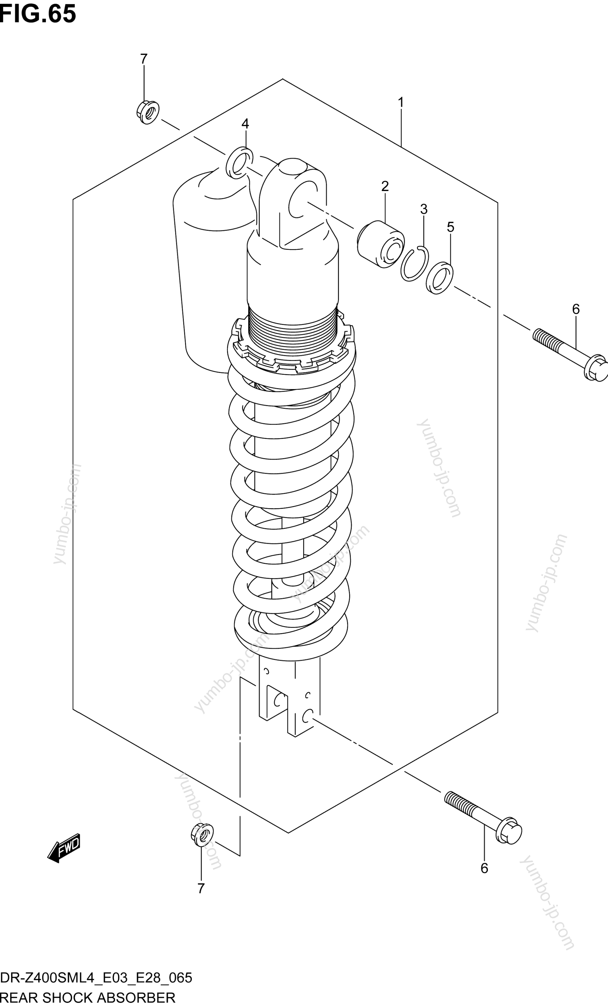 REAR SHOCK ABSORBER (DR-Z400SML4 E03) for motorcycles SUZUKI DR-Z400SM 2014 year