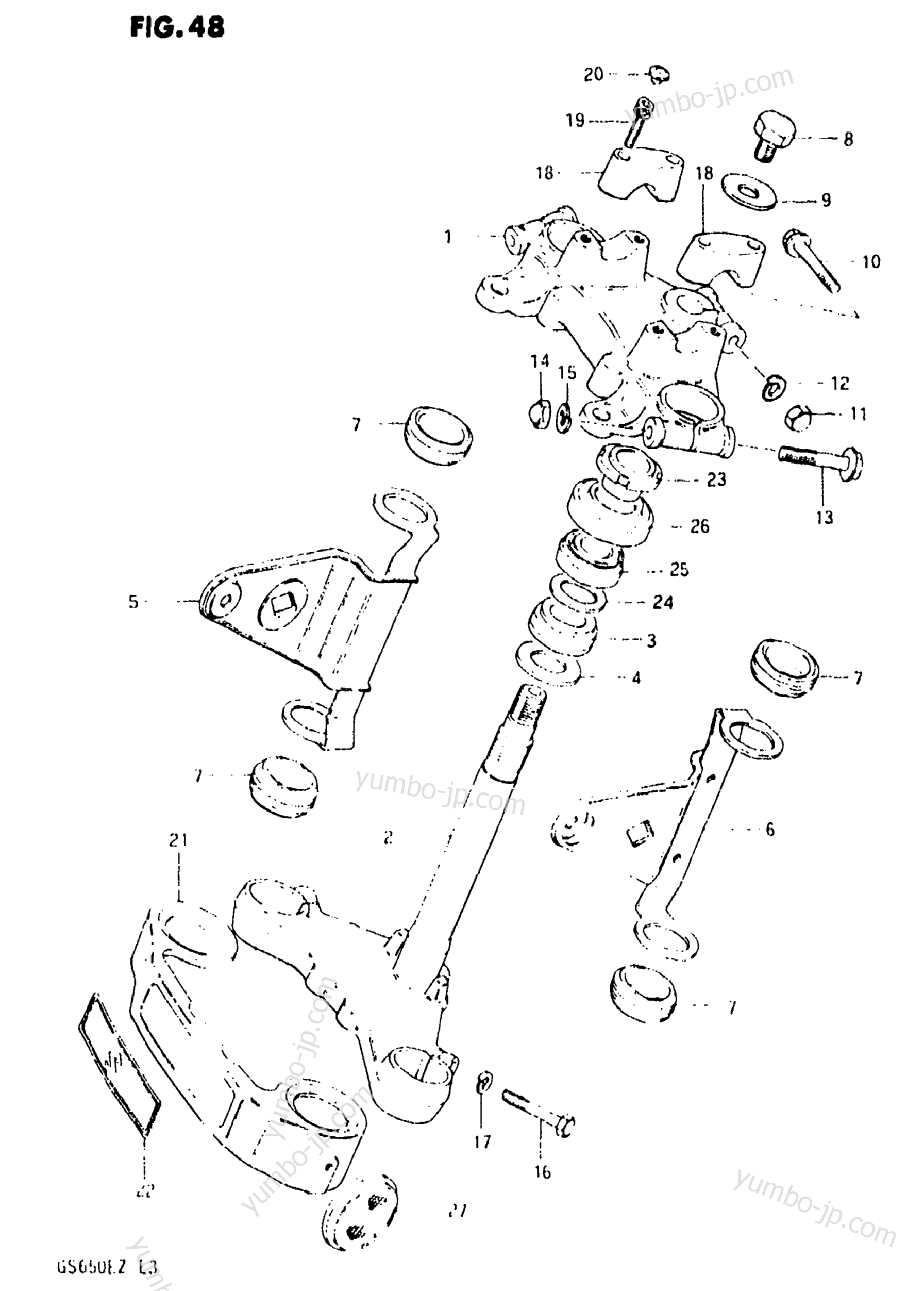 STEERING STEM (MODEL Z) для мотоциклов SUZUKI GS650E 1981 г.