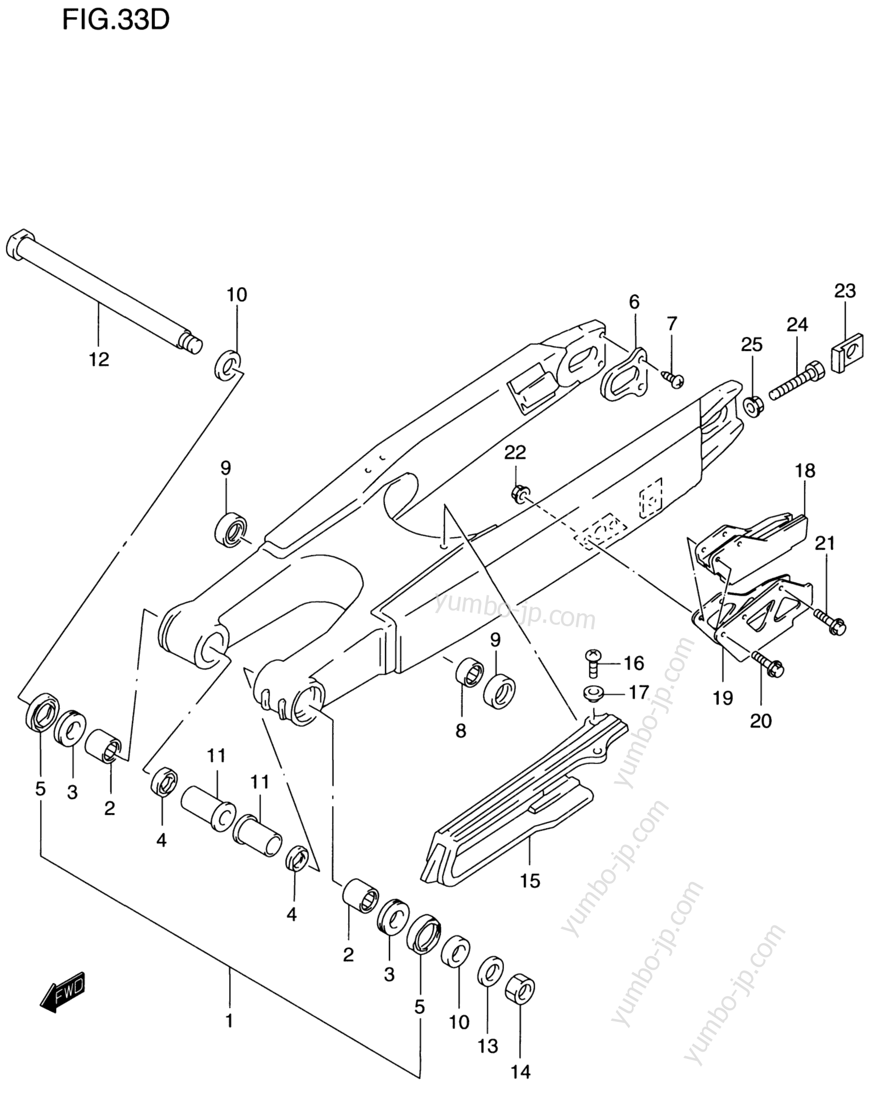 REAR SWINGING ARM (MODEL Y) for motorcycles SUZUKI RM250 2000 year
