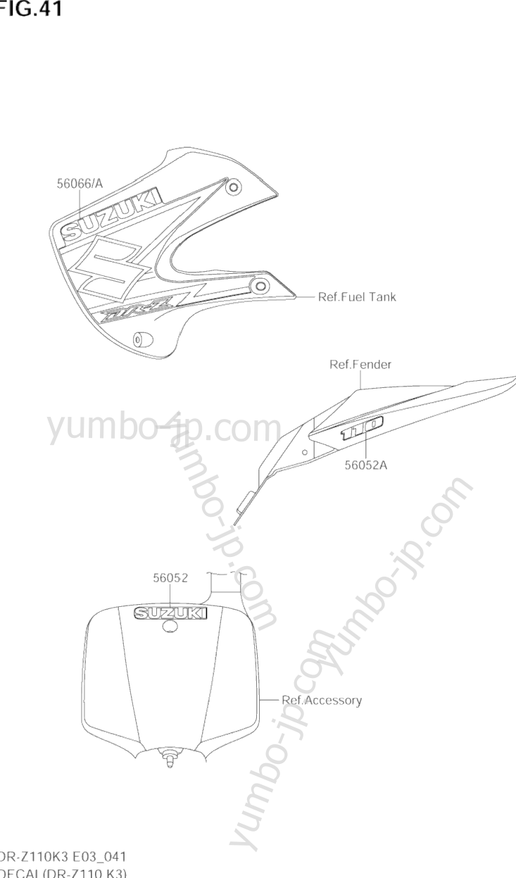 DECAL(DR-Z110 K3) для мотоциклов SUZUKI DR-Z110 2004 г.