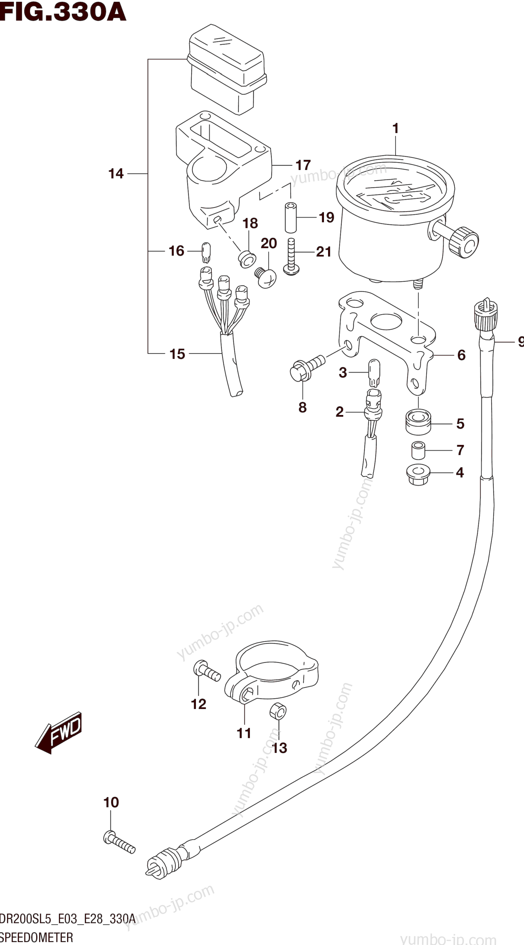 SPEEDOMETER (DR200SL5 E03) для мотоциклов SUZUKI DR200S 2015 г.