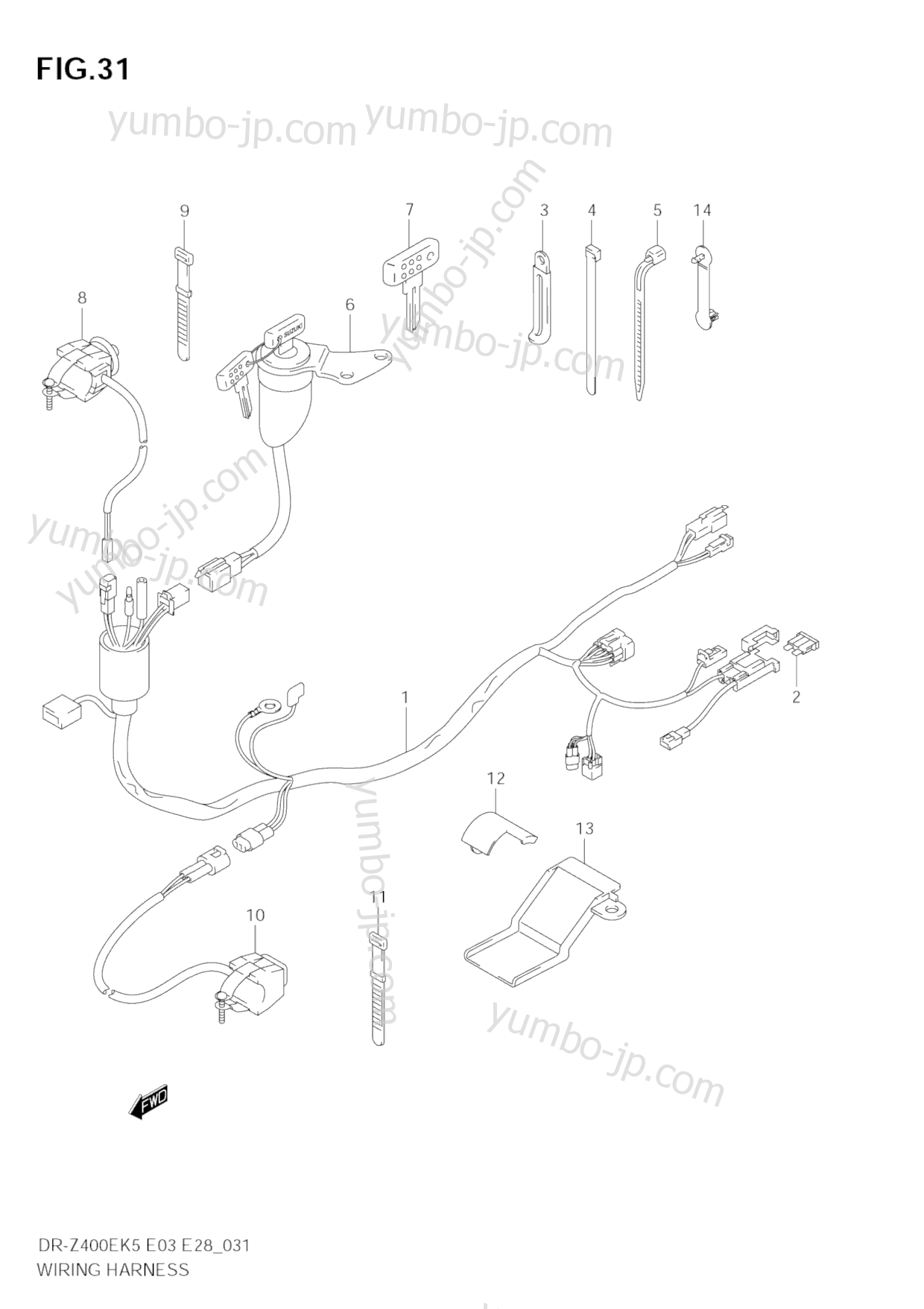 WIRING HARNESS for motorcycles SUZUKI DR-Z400E 2006 year