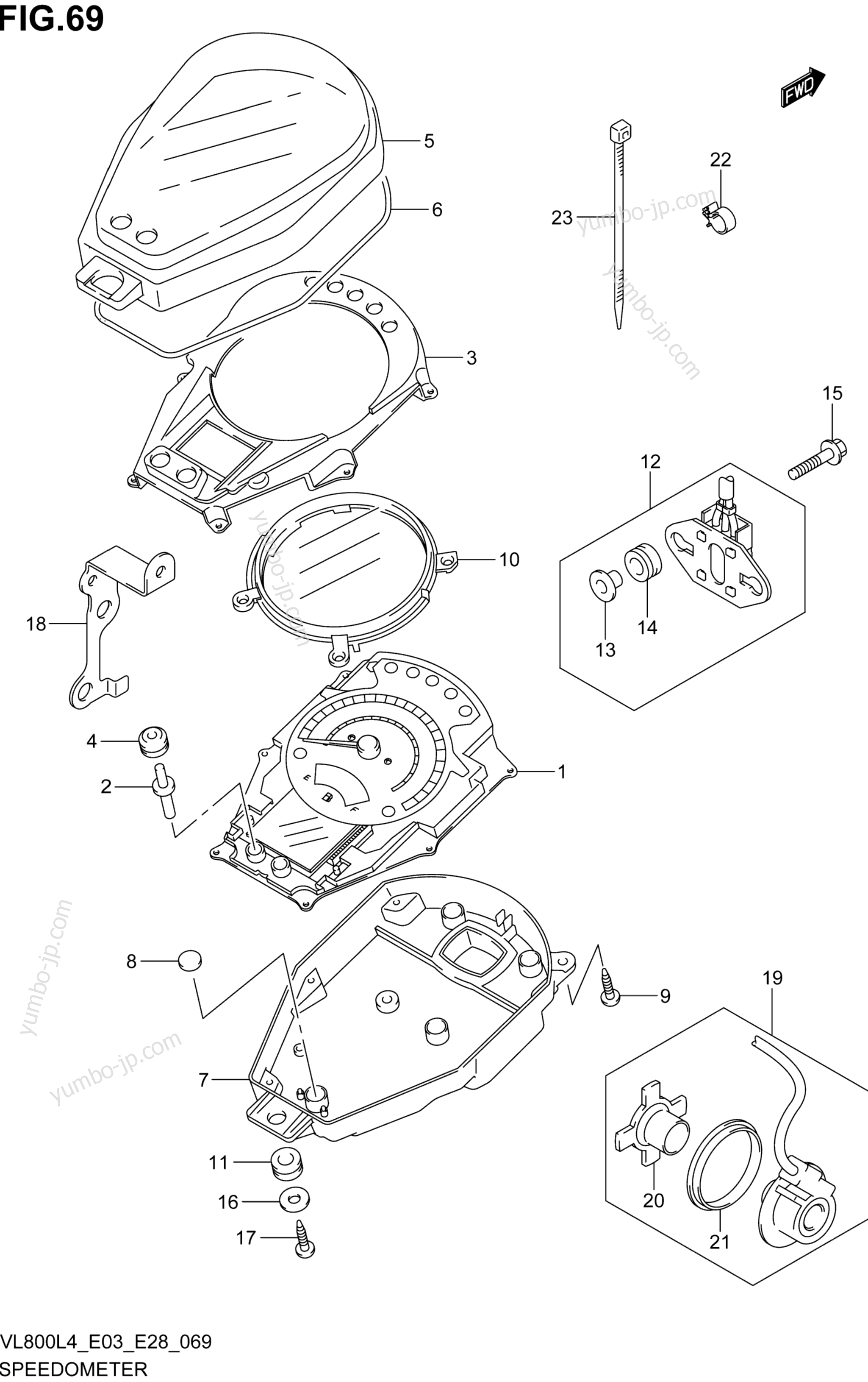 SPEEDOMETER (VL800L4 E03) for motorcycles SUZUKI VL800C 2014 year