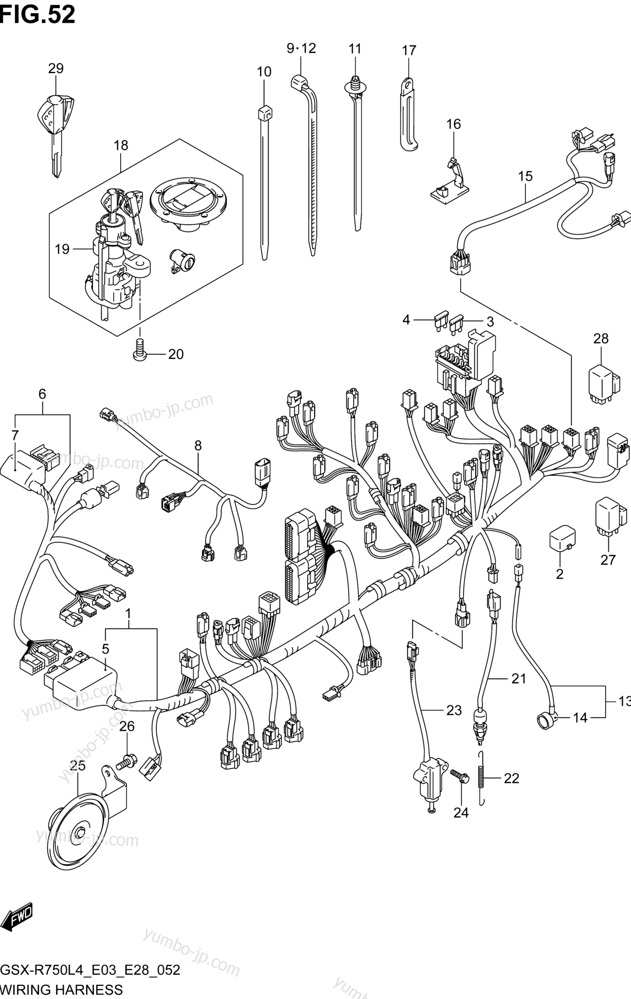 WIRING HARNESS (GSX-R750L4 E33) for motorcycles SUZUKI GSX-R750 2014 year