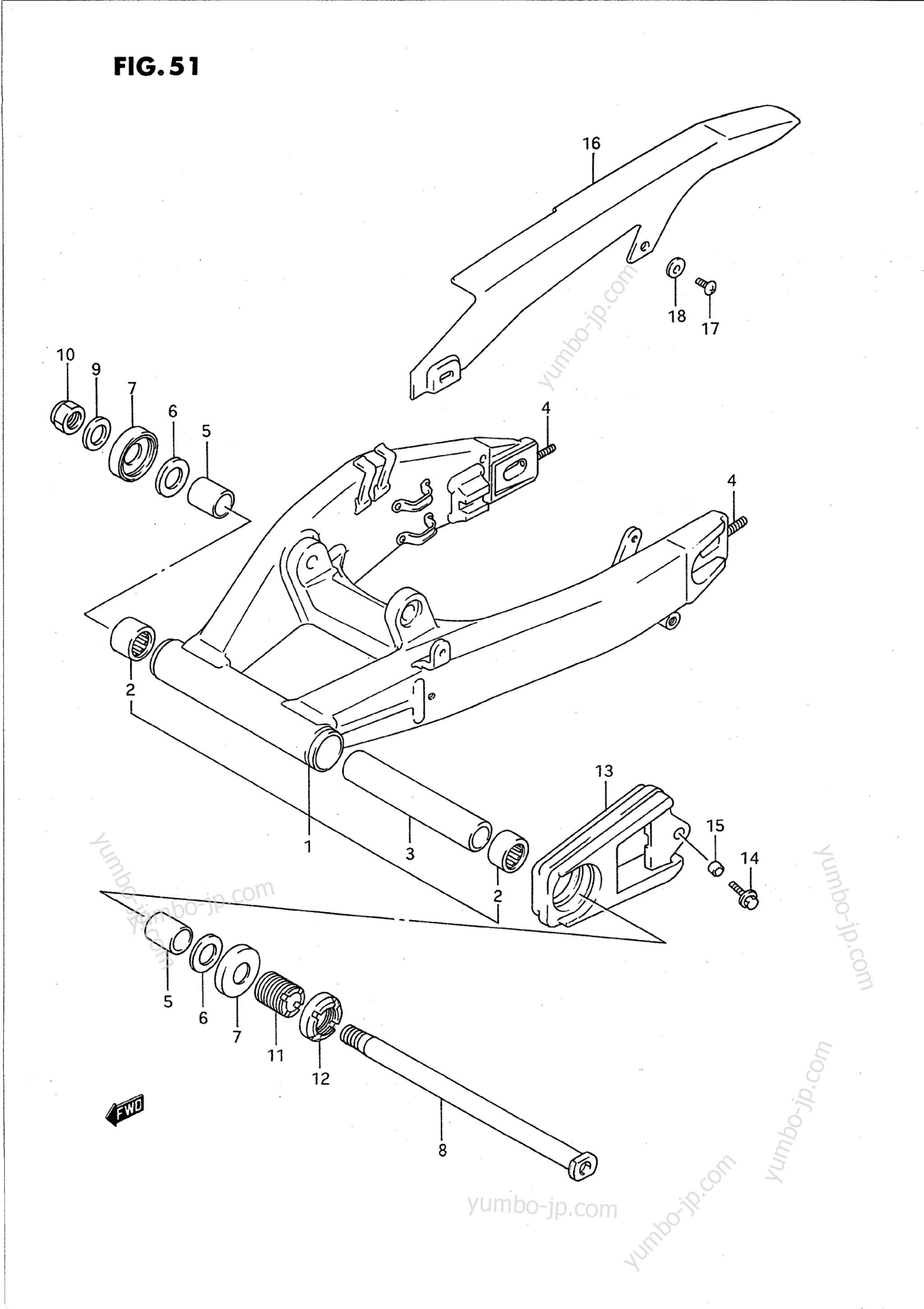 REAR SWINGING ARM (MODEL P) for motorcycles SUZUKI GSX-R750W 1993 year