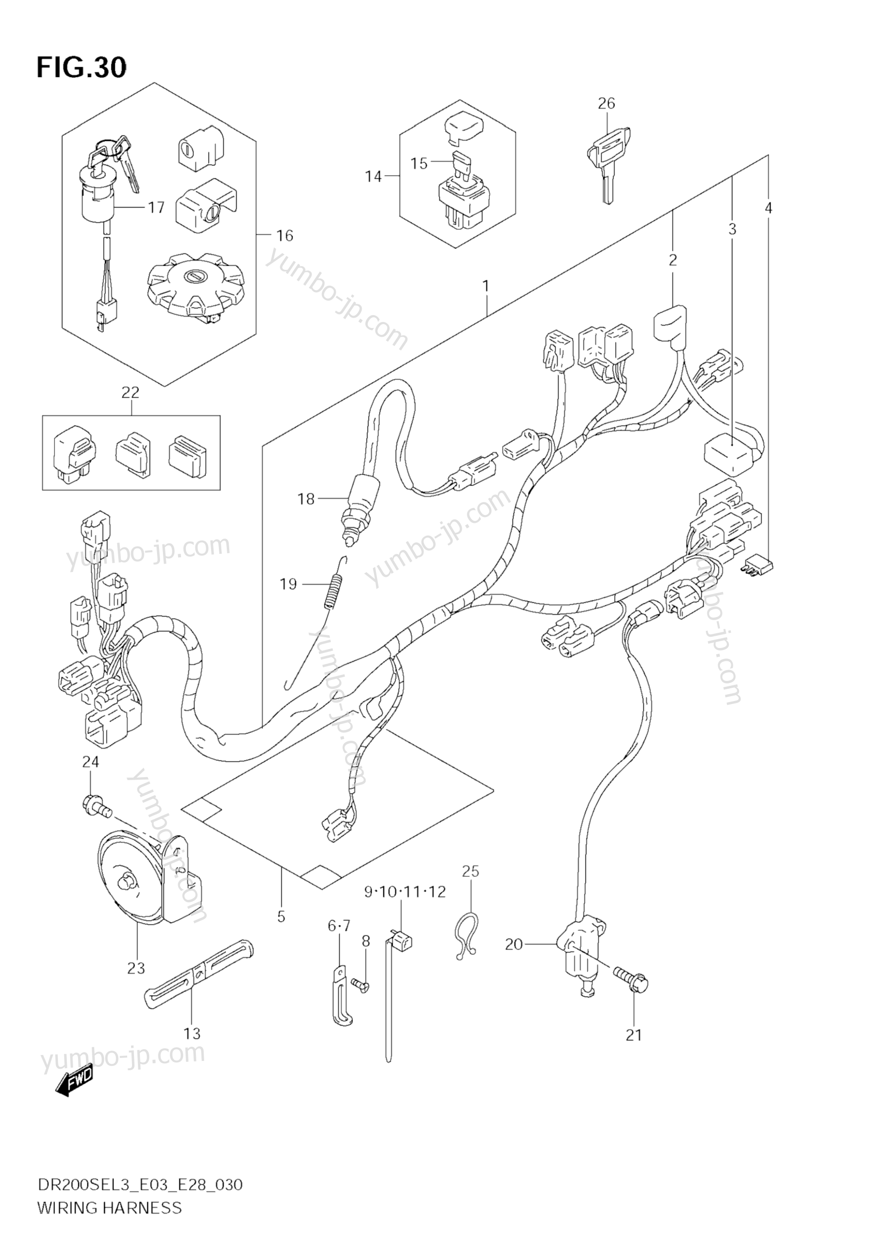 WIRING HARNESS (DR200SEL3 E28) for motorcycles SUZUKI DR200SE 2013 year