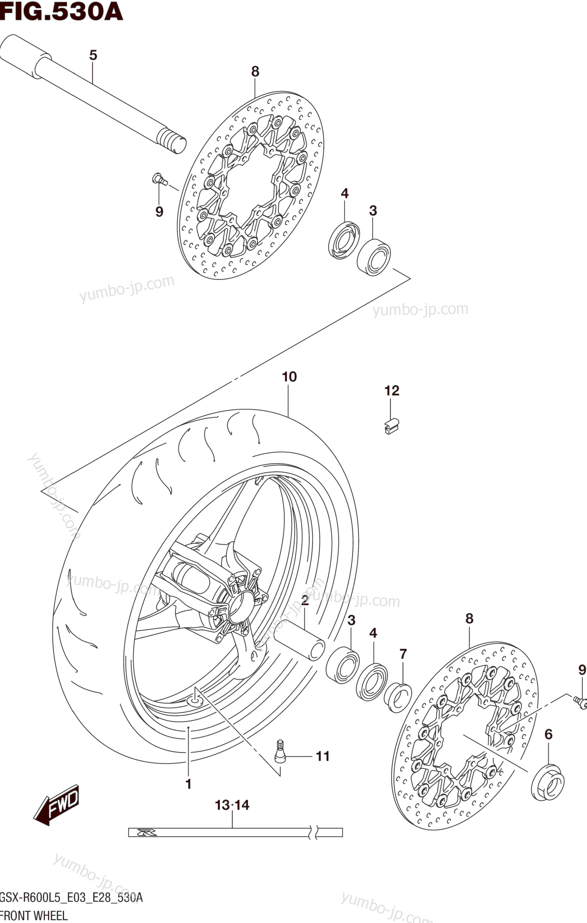 FRONT WHEEL для мотоциклов SUZUKI GSX-R600 2015 г.