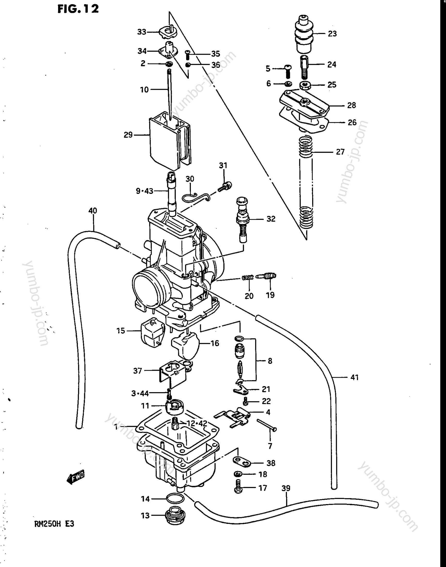 CARBURETOR (MODEL H) for motorcycles SUZUKI RM250 1987 year