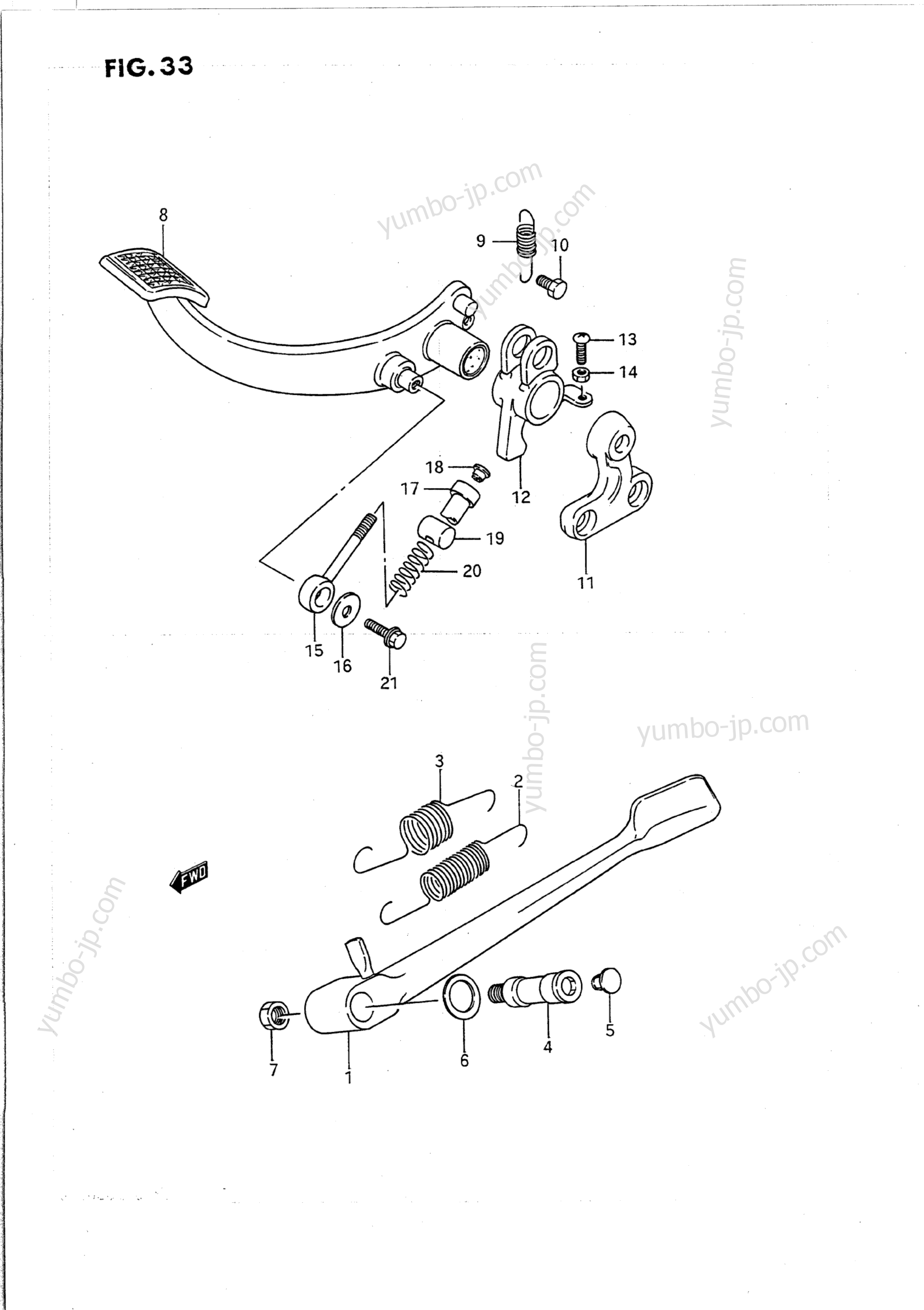 PROP STAND - REAR BRAKE for motorcycles SUZUKI Intruder (VS1400GLP) 1993 year