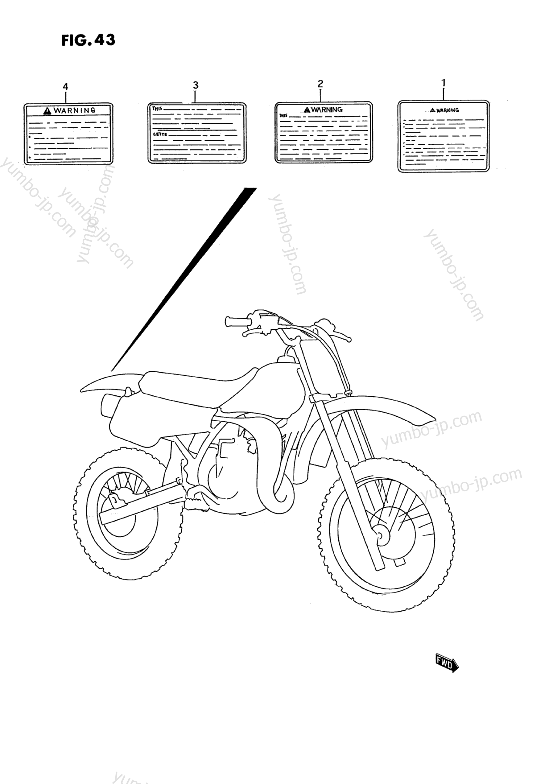 LABEL for motorcycles SUZUKI RM80 1995 year