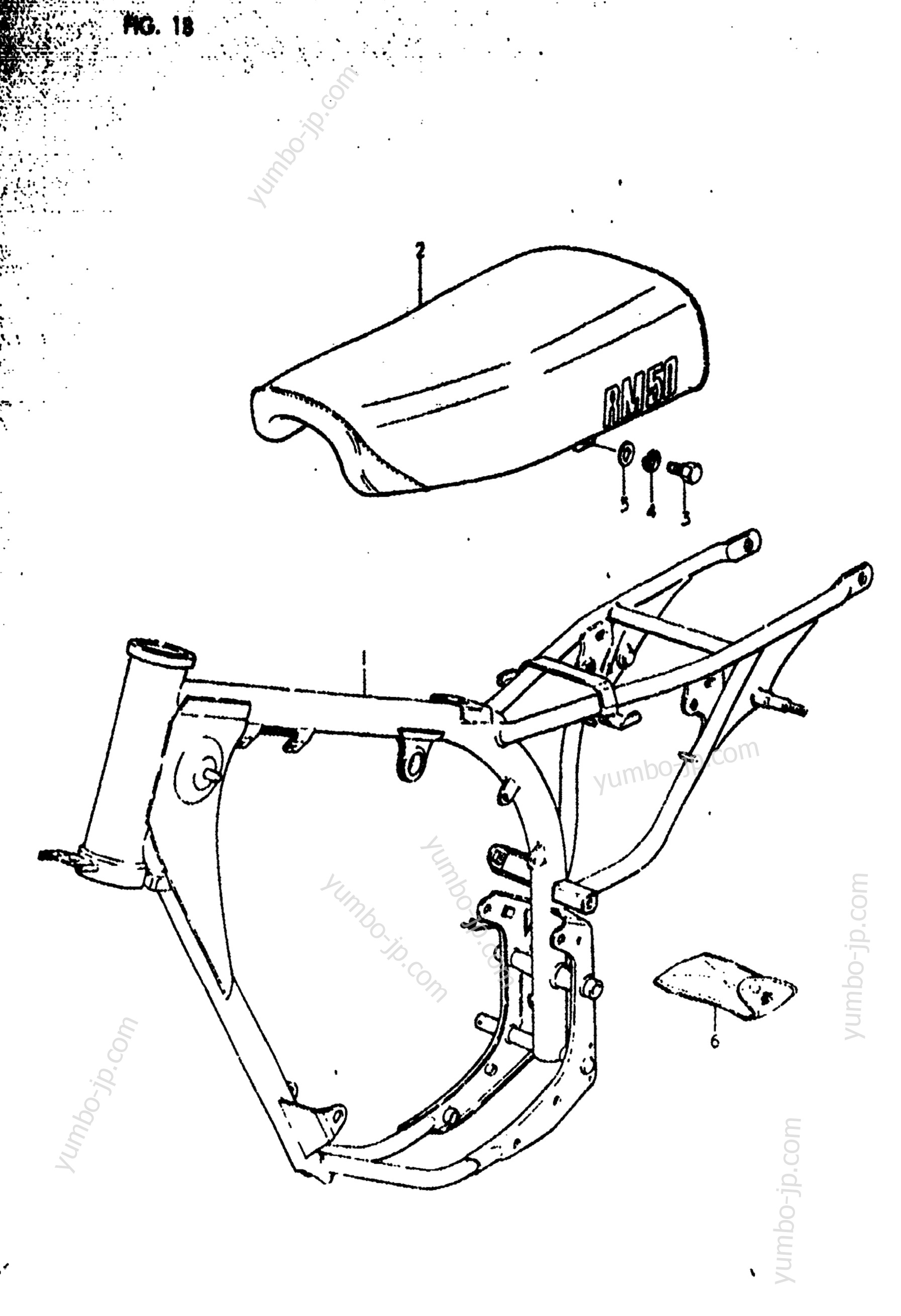 FRAME - SEAT (RM50C) для мотоциклов SUZUKI RM50 1978 г.