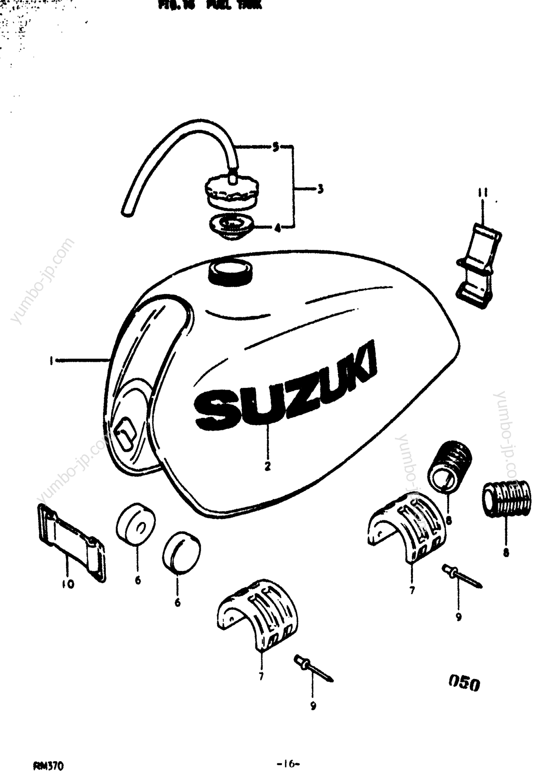 Топливный бак для мотоциклов SUZUKI RM370 1976 г.