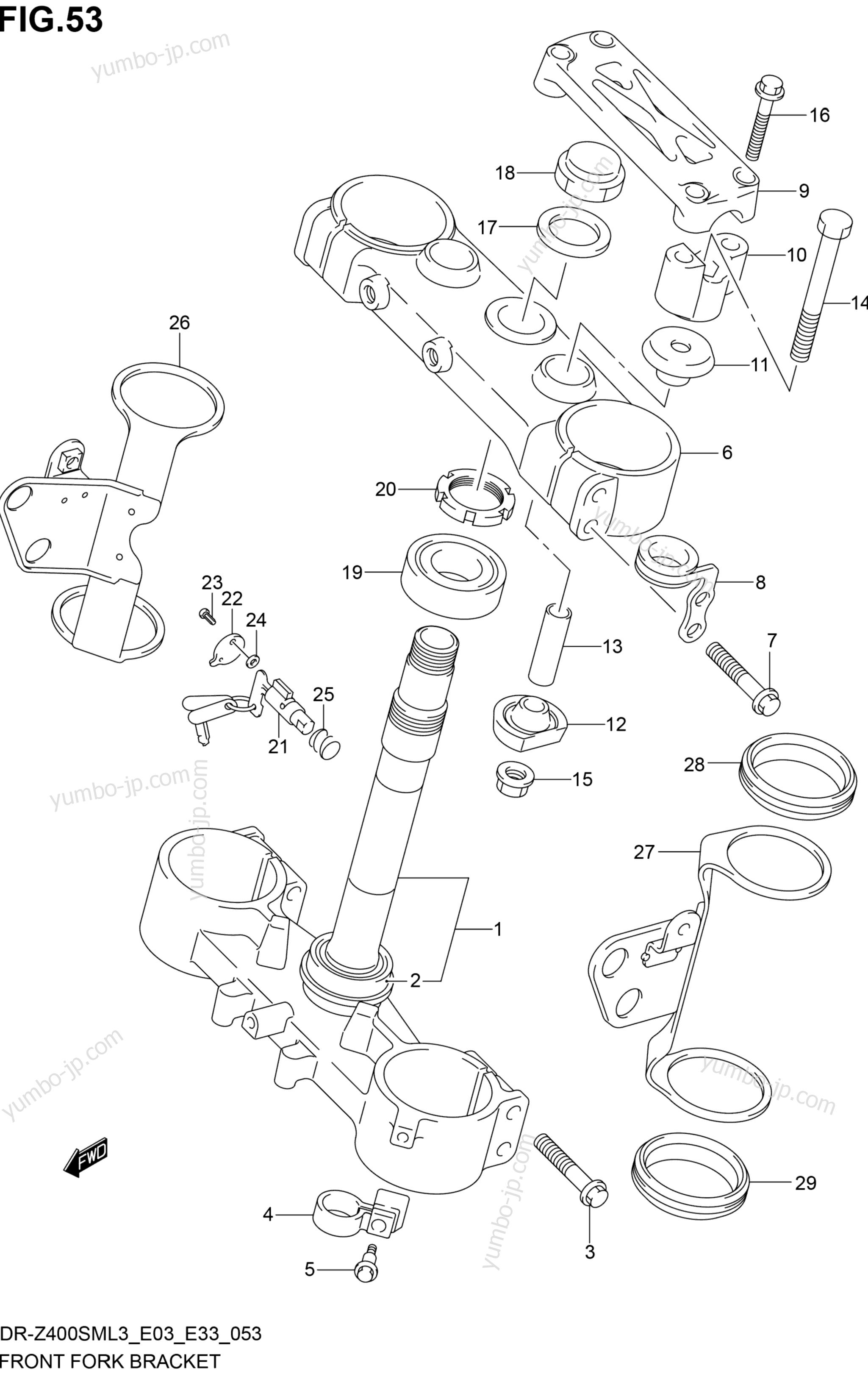 FRONT FORK BRACKET для мотоциклов SUZUKI DR-Z400SM 2013 г.