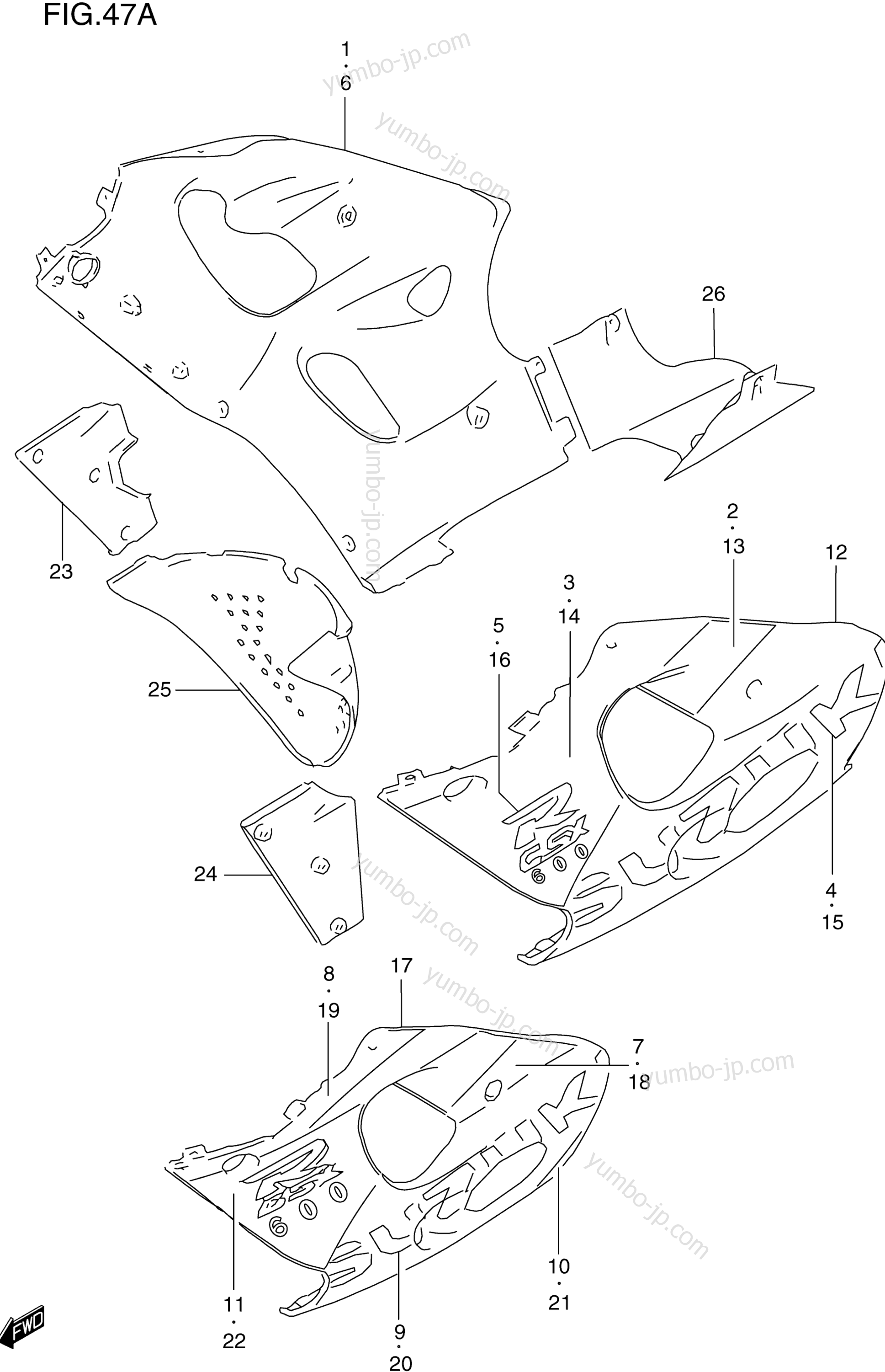 UNDER COWLING BODY (MODEL W) for motorcycles SUZUKI GSX-R600 2000 year