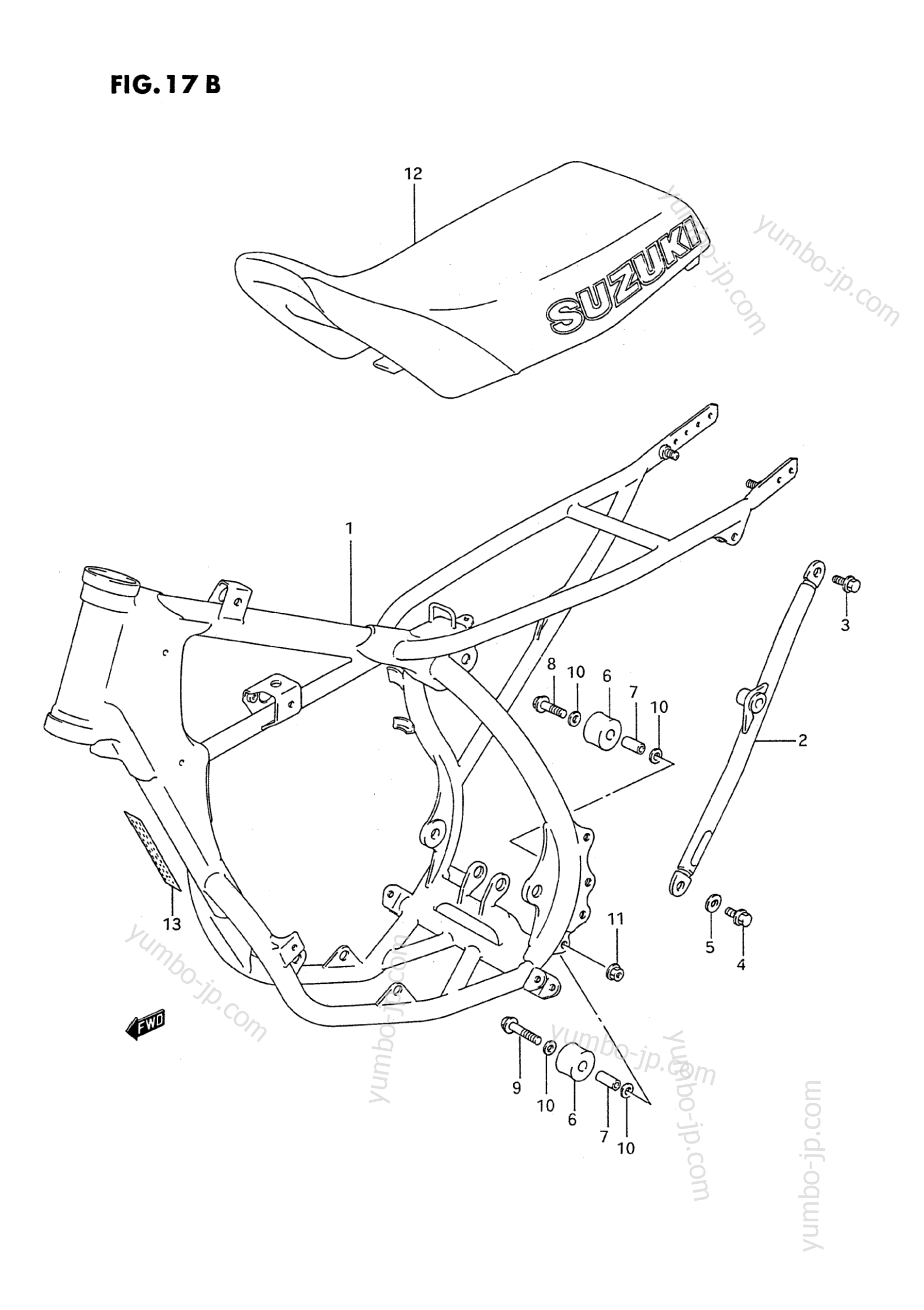 FRAME - SEAT (MODEL P/R/S) for motorcycles SUZUKI RM80 1989 year