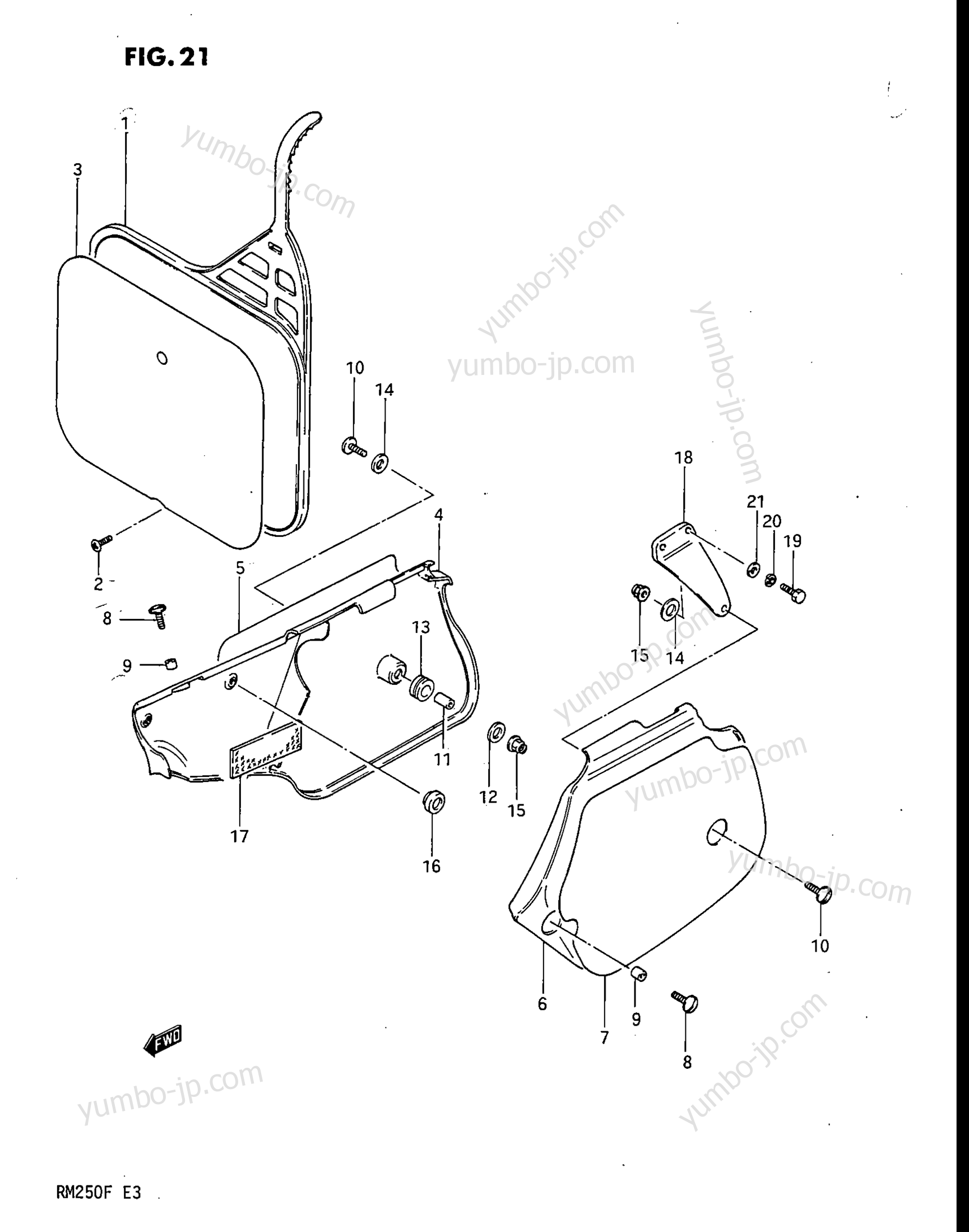 FRAME COVER for motorcycles SUZUKI RM250 1984 year