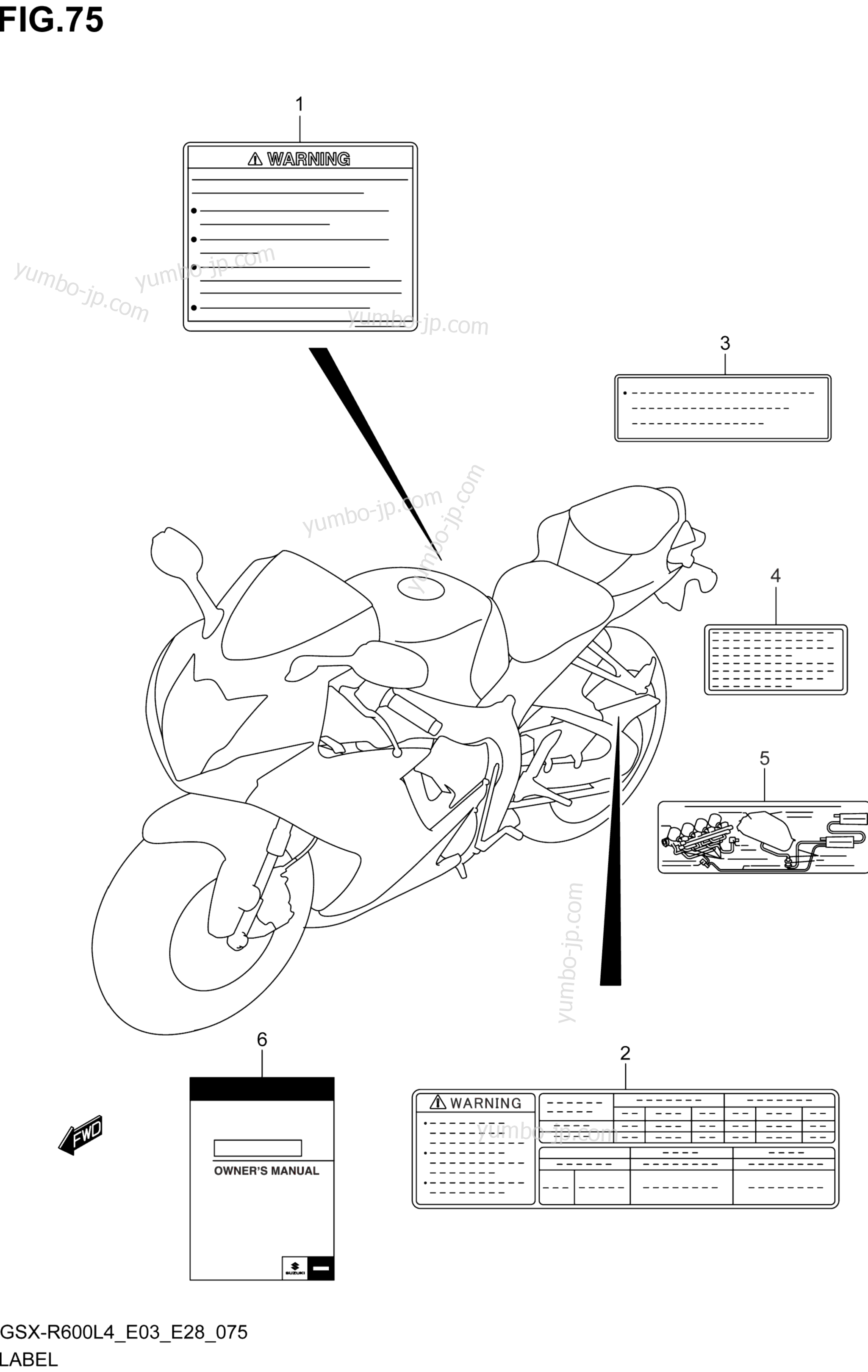 LABEL (GSX-R600L4 E33) for motorcycles SUZUKI GSX-R600 2014 year