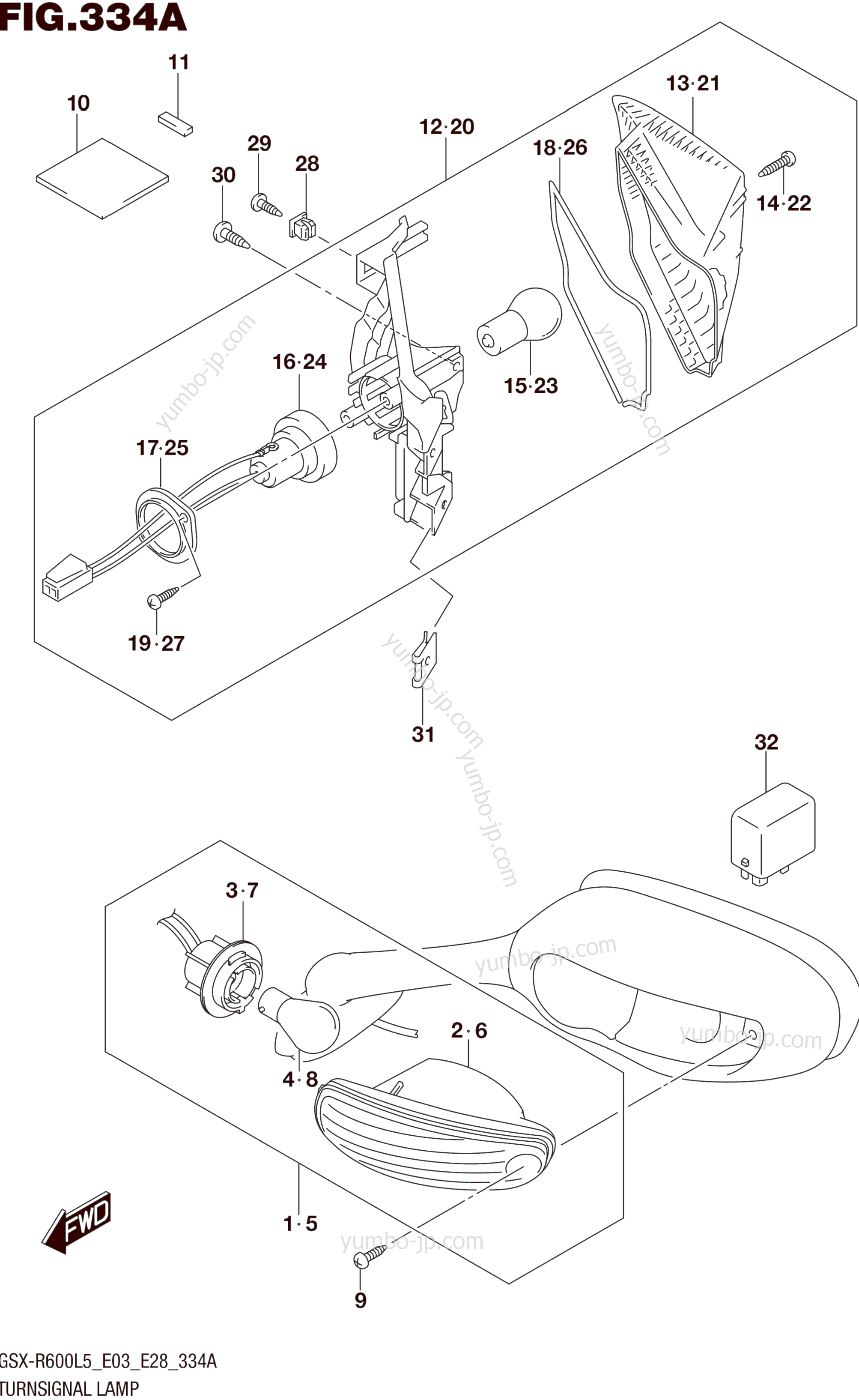 TURNSIGNAL LAMP for motorcycles SUZUKI GSX-R600 2015 year