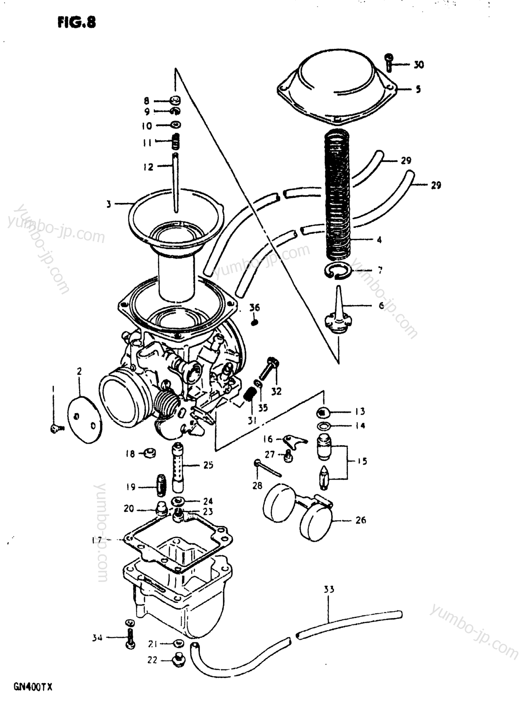 Карбюратор для мотоциклов SUZUKI GN400XT 1981 г.