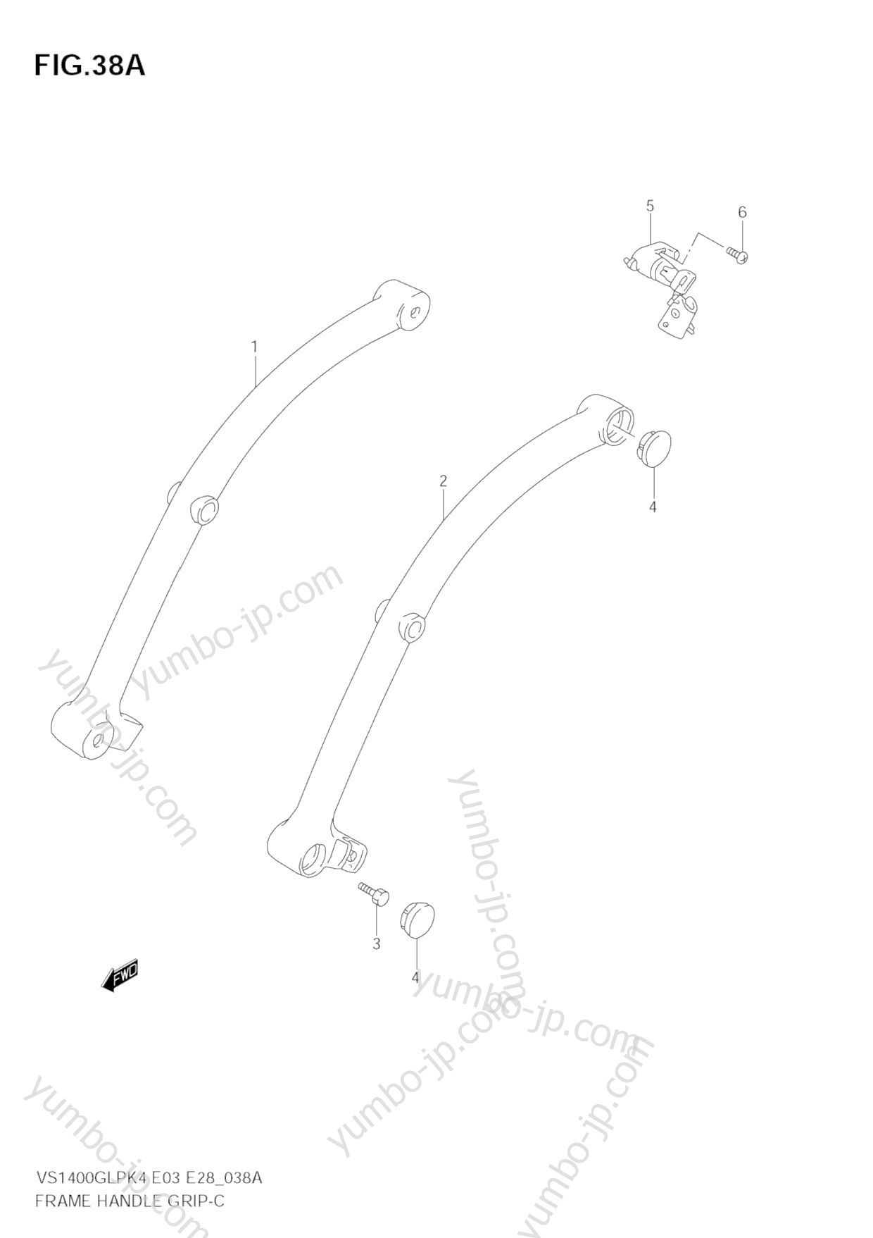 FRAME HANDLE GRIP (MODEL K5/K6/K7/K8) for motorcycles SUZUKI Intruder (VS1400GLP) 2004 year