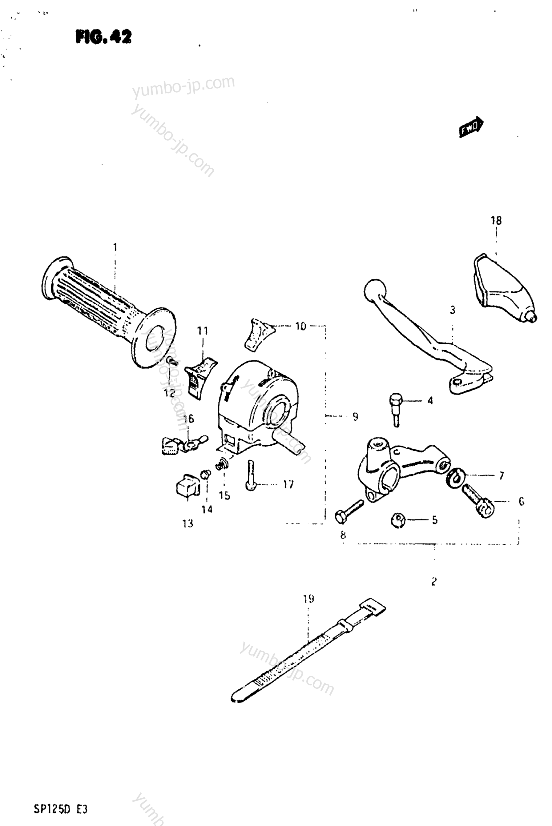 LEFT HANDLE SWITCH for motorcycles SUZUKI SP125 1983 year