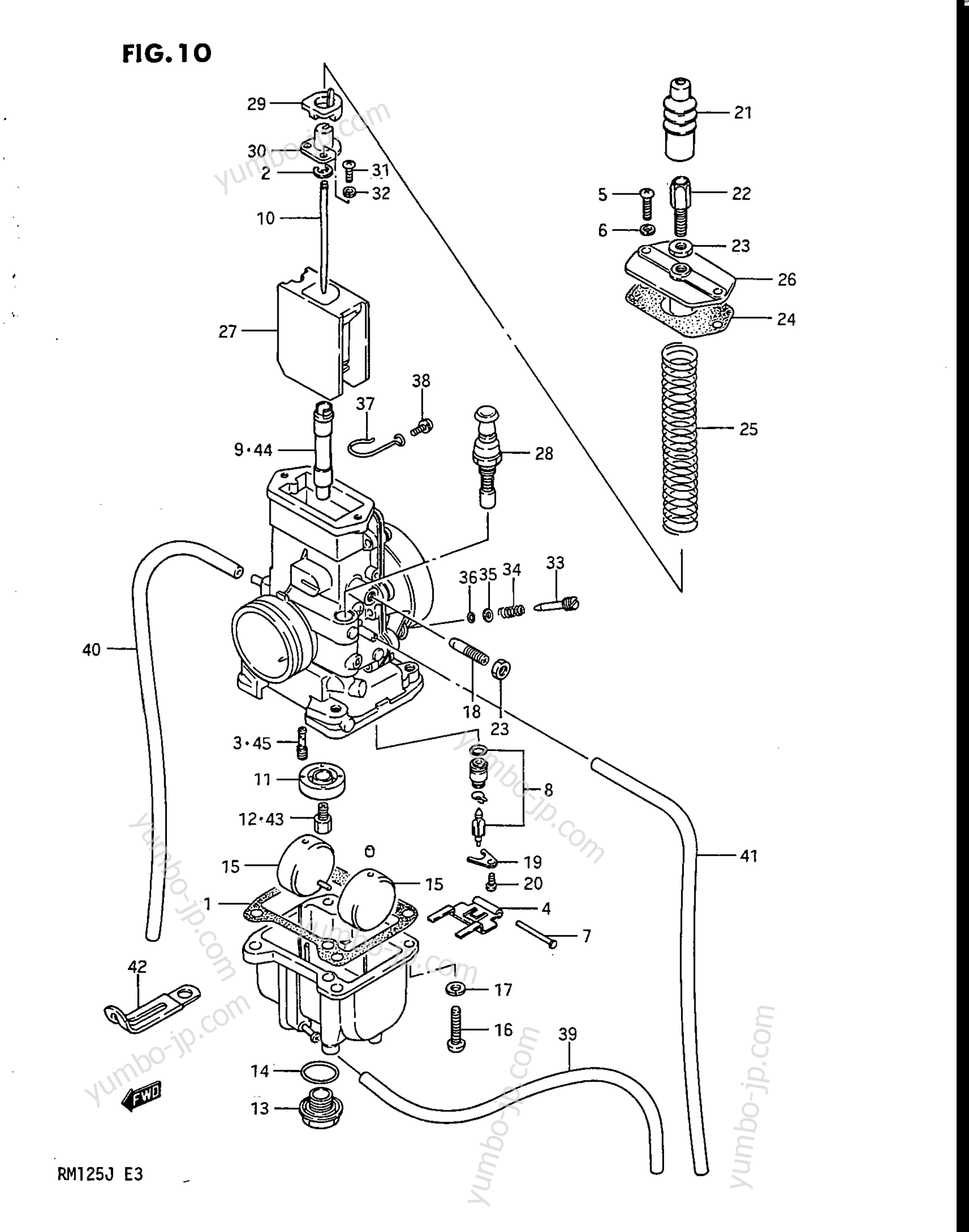 CARBURETOR (MODEL G/MODEL H ~E.NO.106550) для мотоциклов SUZUKI RM125 1988 г.