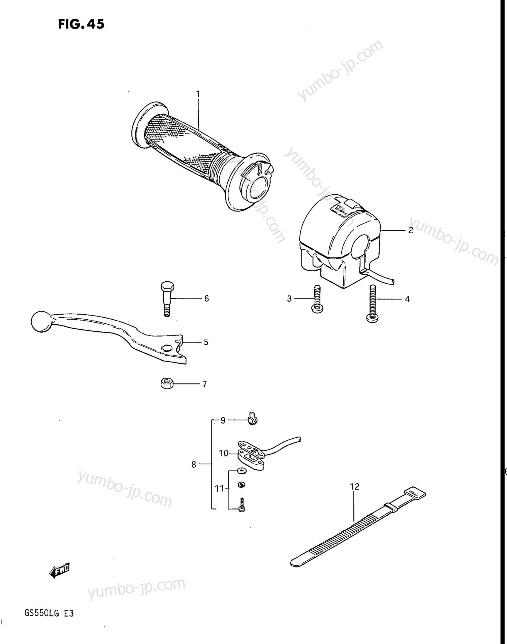 RIGHT HANDLE SWITCH for motorcycles SUZUKI GS550L 1985 year