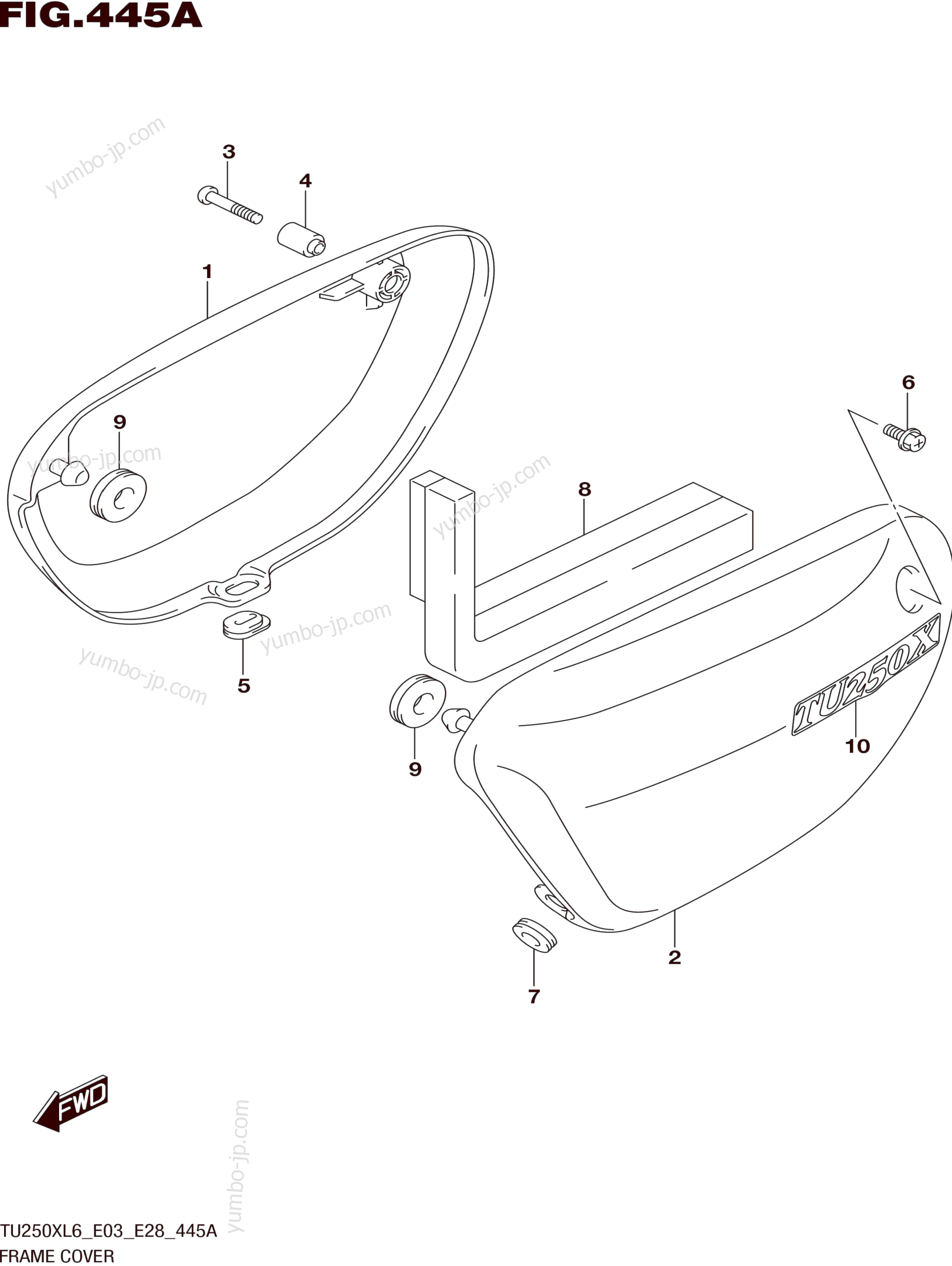 FRAME COVER for motorcycles SUZUKI TU250X 2016 year