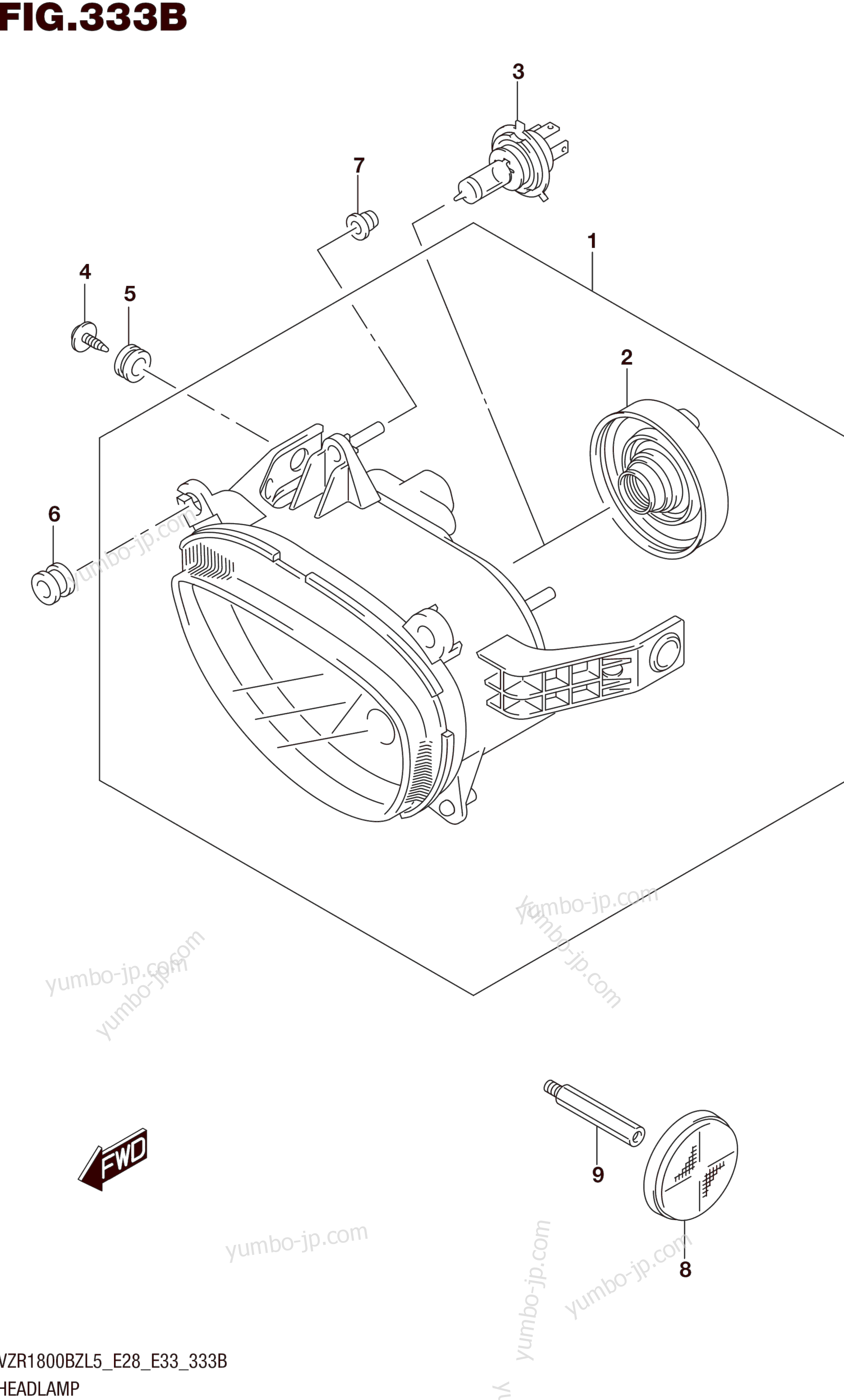 HEADLAMP (VZR1800BZL5 E33) для мотоциклов SUZUKI VZR1800BZ 2015 г.