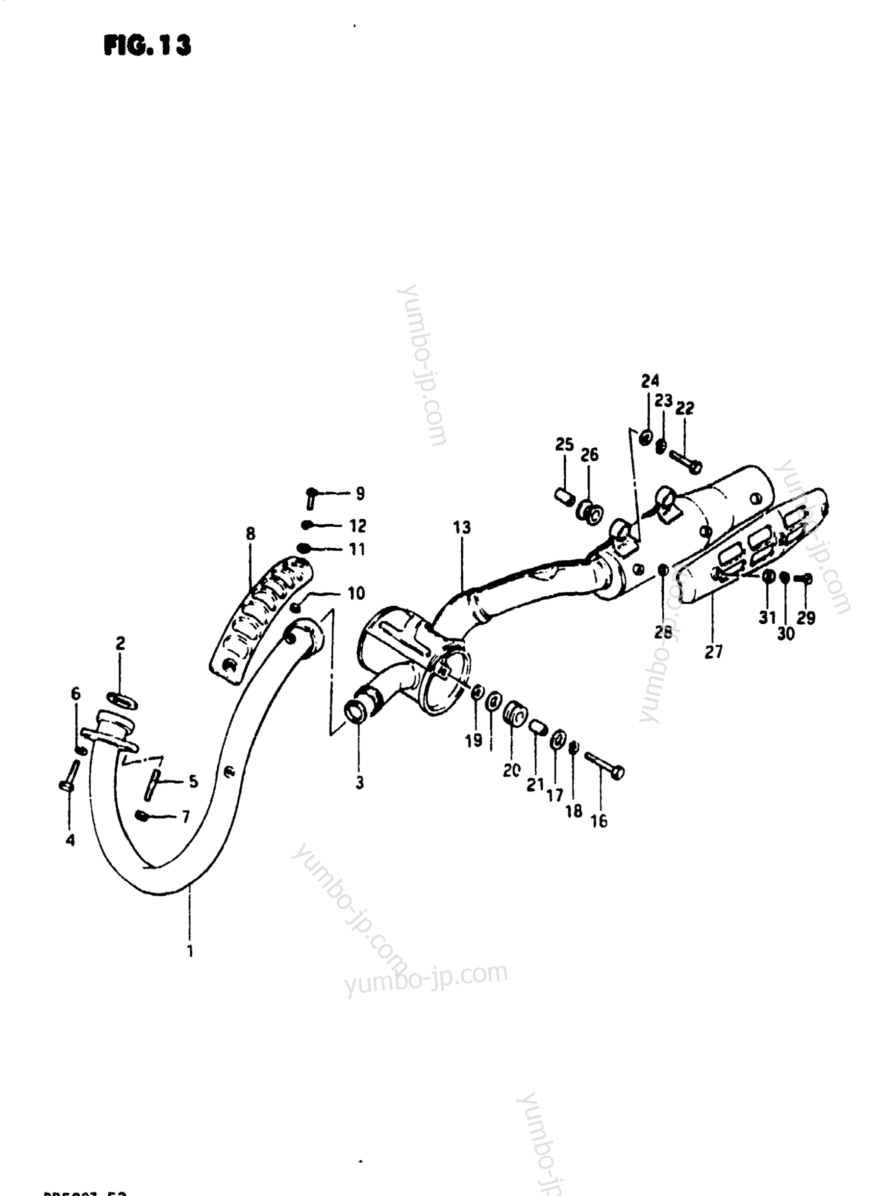 MUFFLER for motorcycles SUZUKI DR500 1982 year