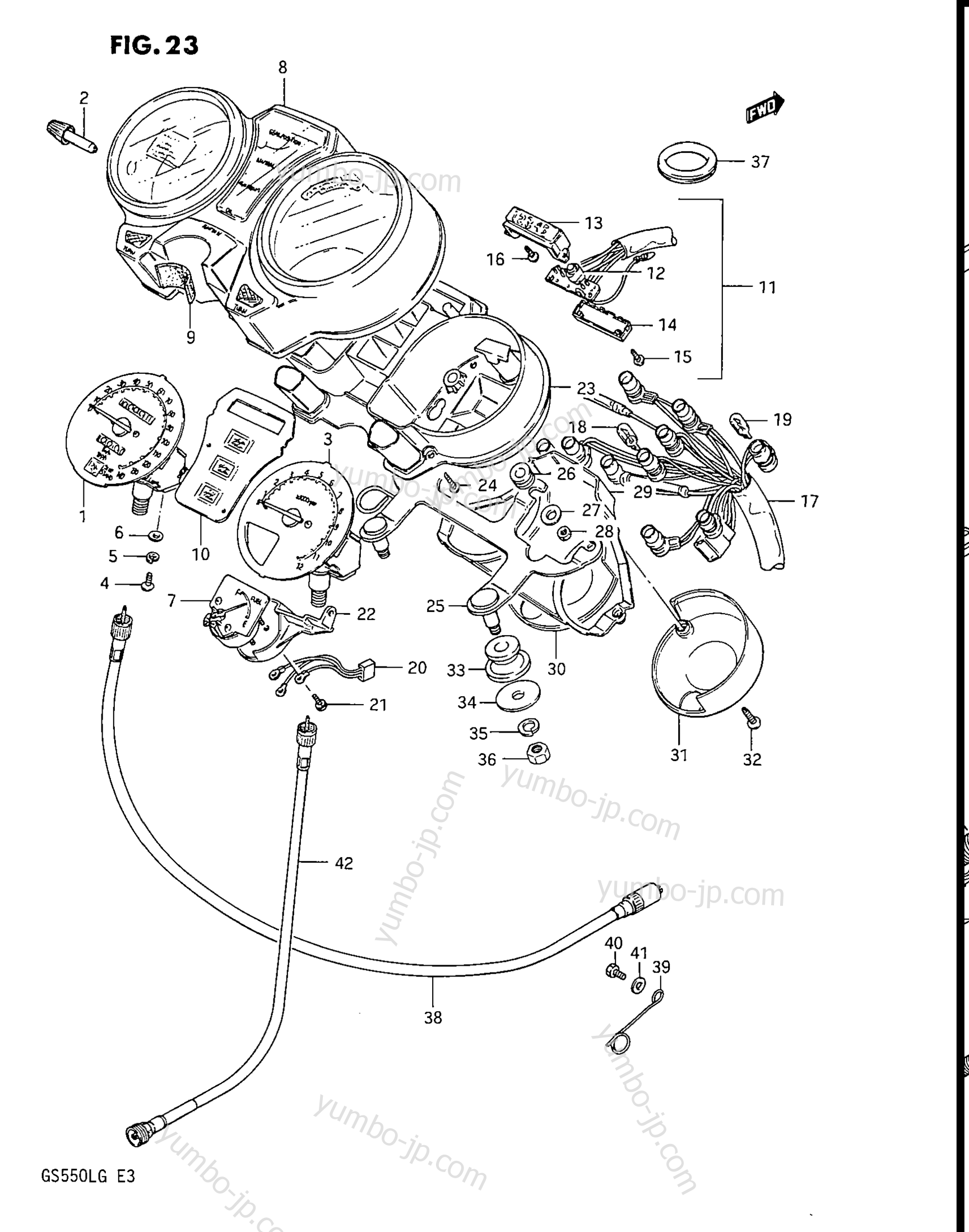 Speedometer - Tachometer for motorcycles SUZUKI GS550L 1985 year