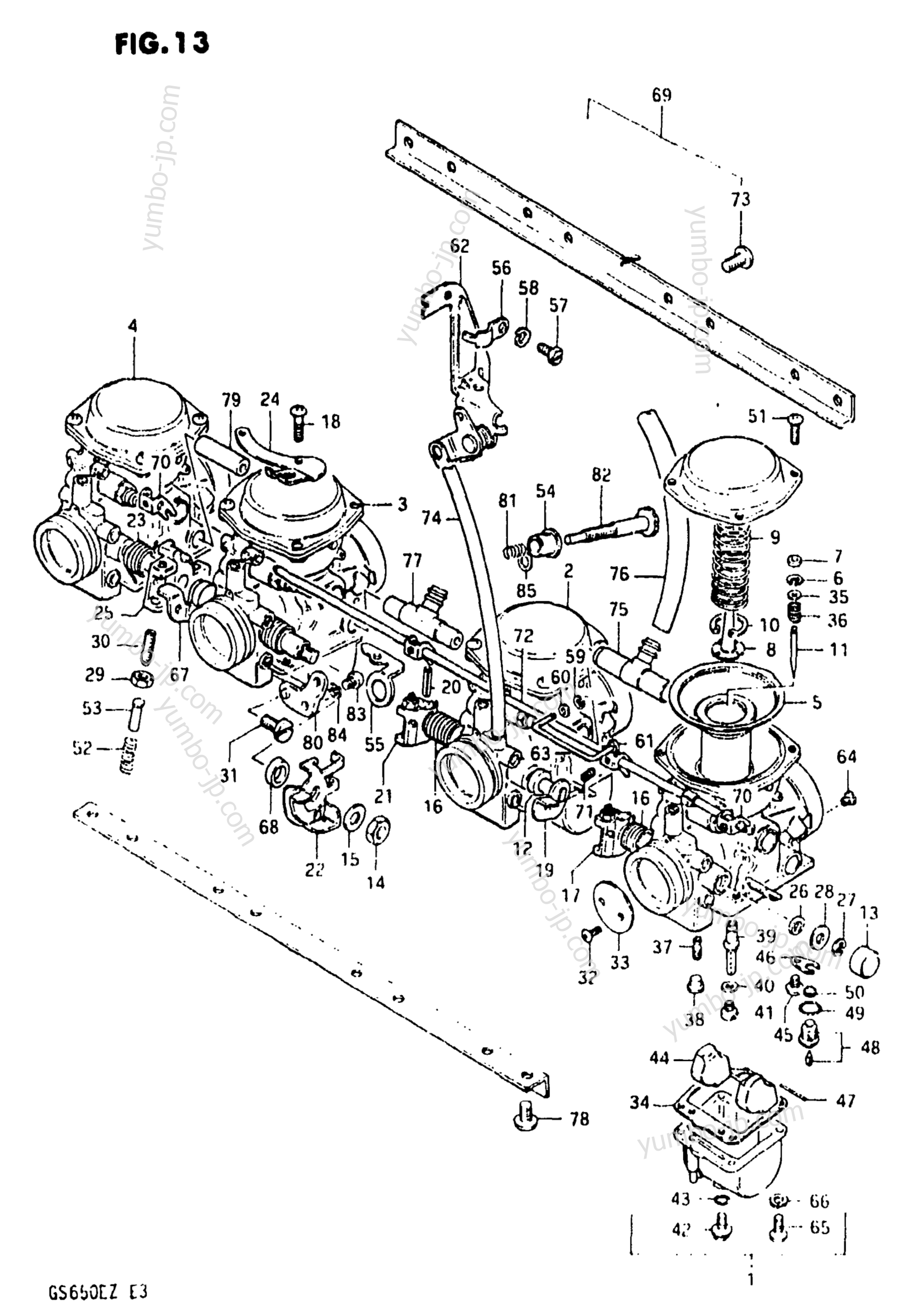 CARBURETOR (MODEL X) для мотоциклов SUZUKI GS650E 1981 г.