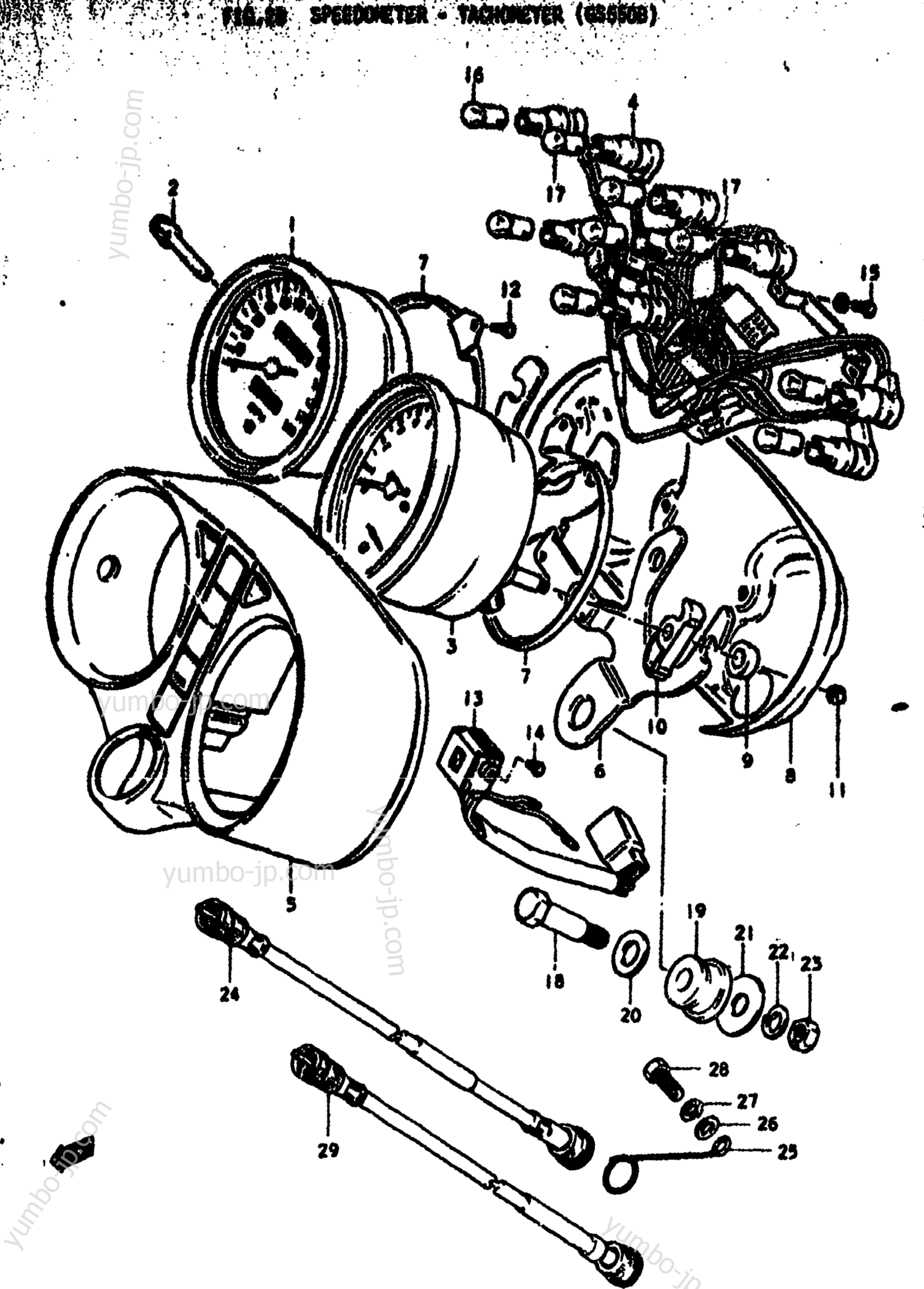 SPEEDOMETER - TACHOMETER (G55508) для мотоциклов SUZUKI GS550E 1978 г.