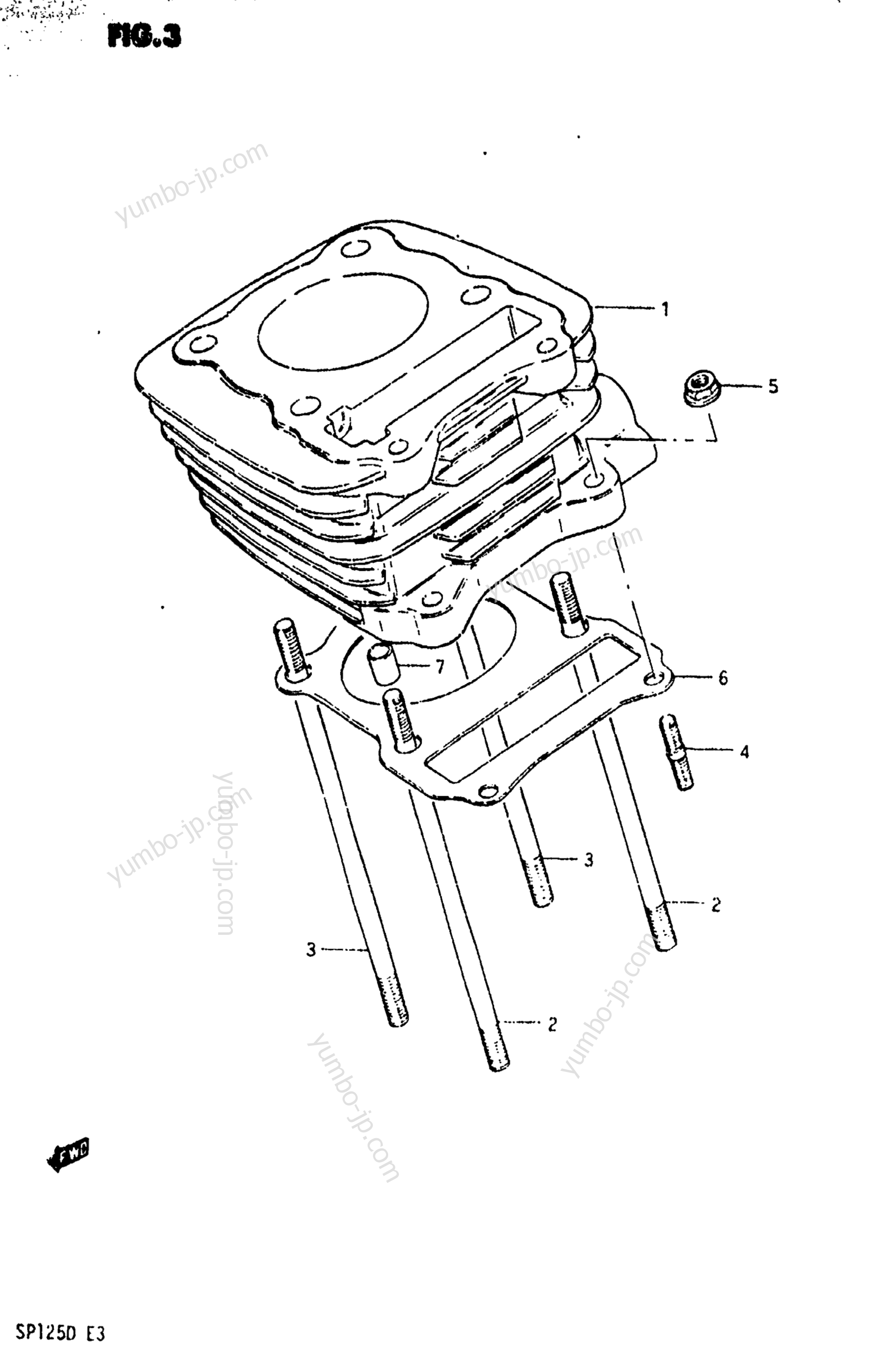 CYLINDER for motorcycles SUZUKI SP125 1982 year