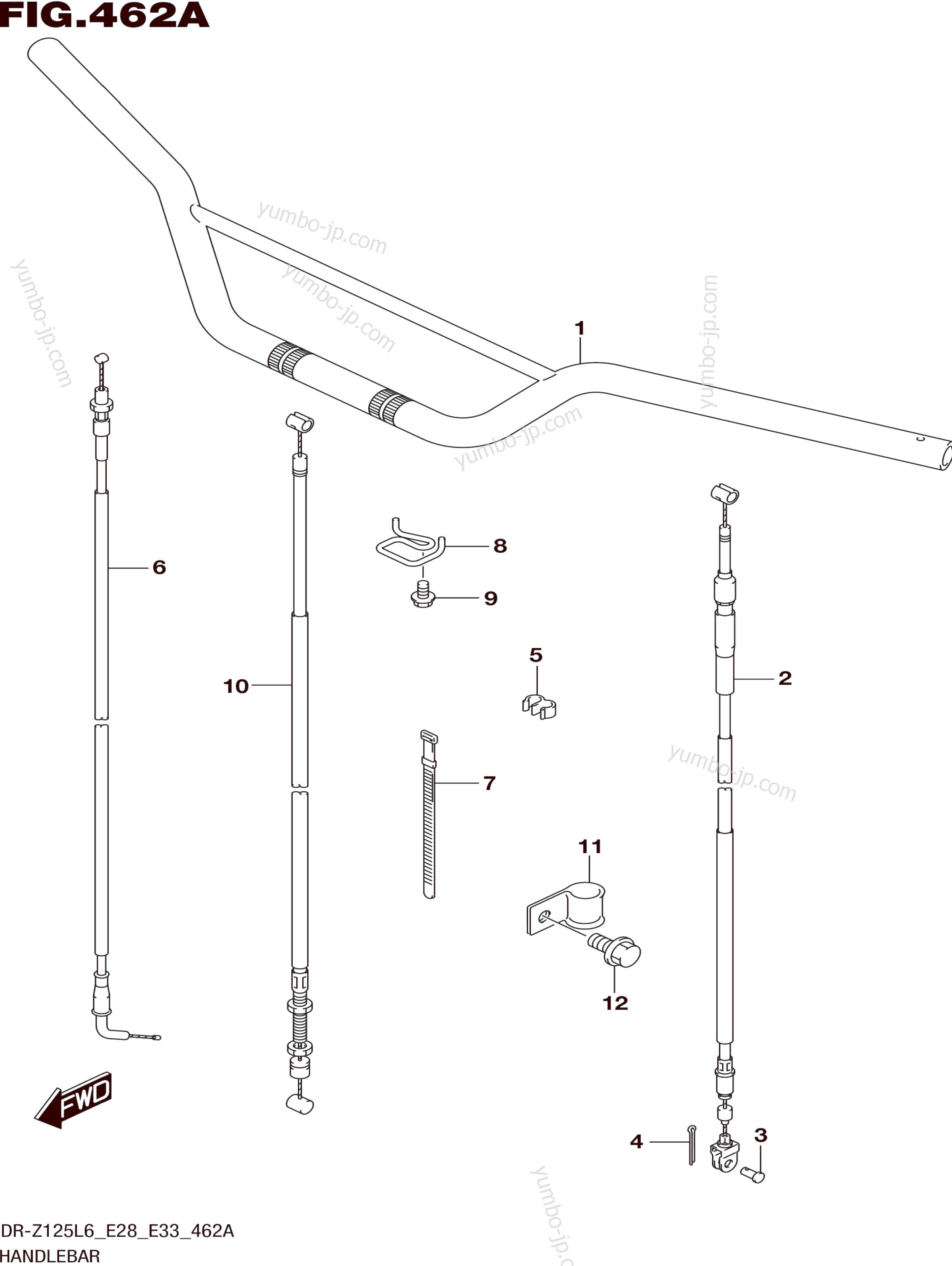 HANDLEBAR (DR-Z125L6 E28) for motorcycles SUZUKI DR-Z125 2016 year