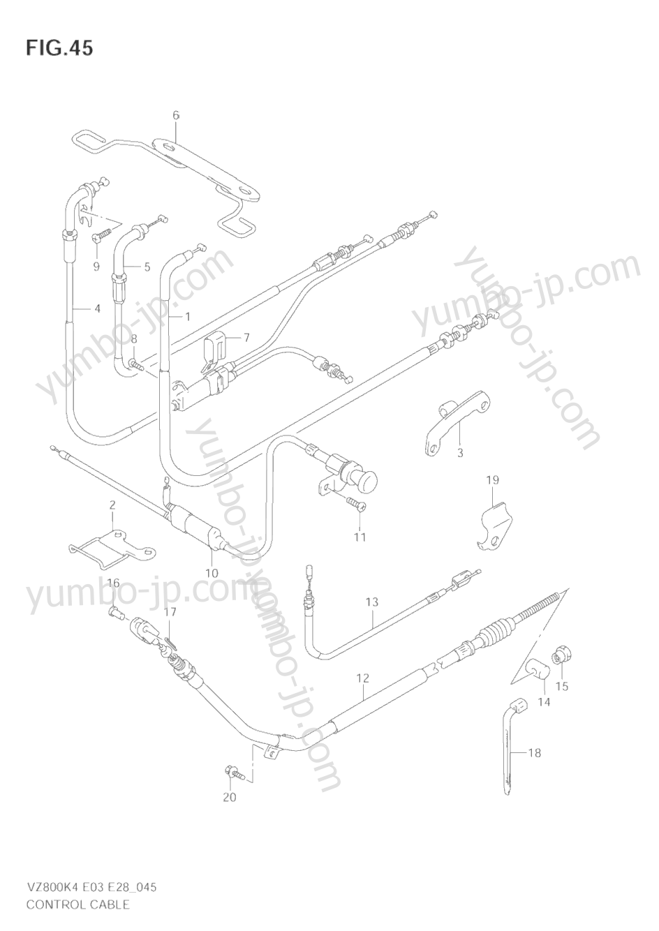 CONTROL CABLE for motorcycles SUZUKI Marauder (VZ800) 2004 year