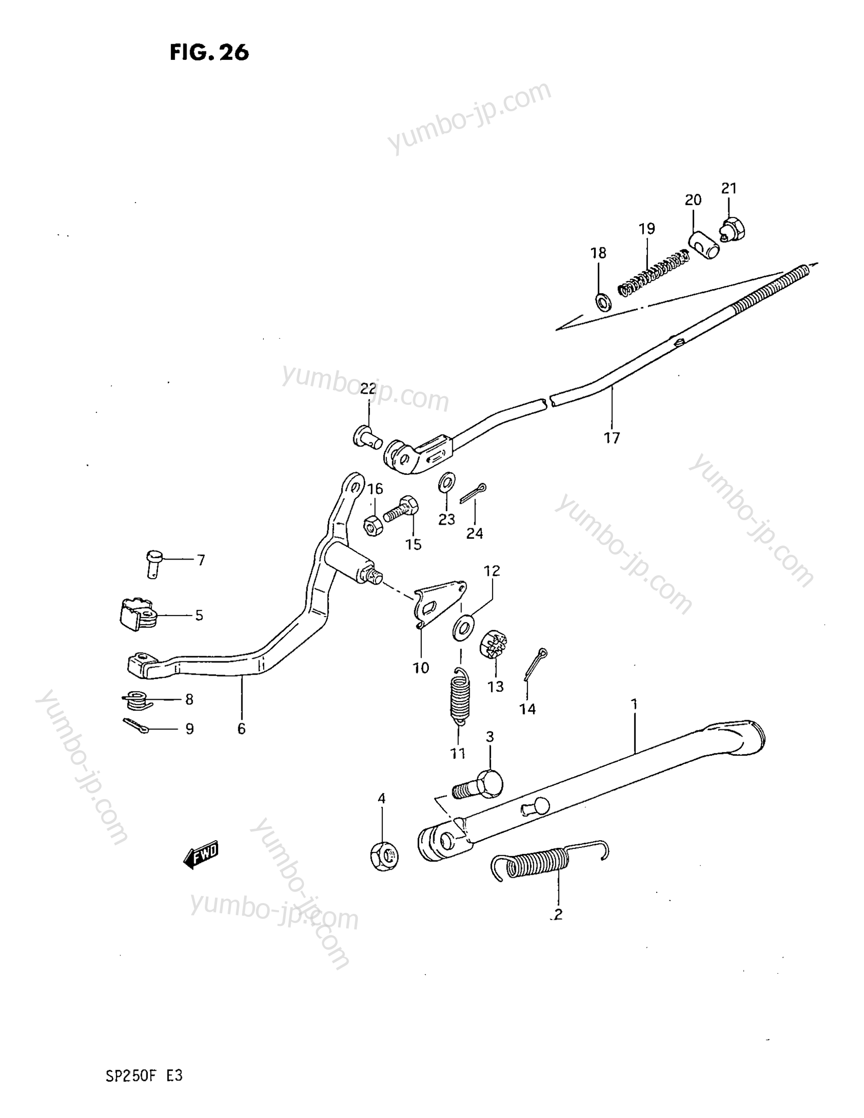 STAND - REAR BRAKE for motorcycles SUZUKI SP250 1985 year