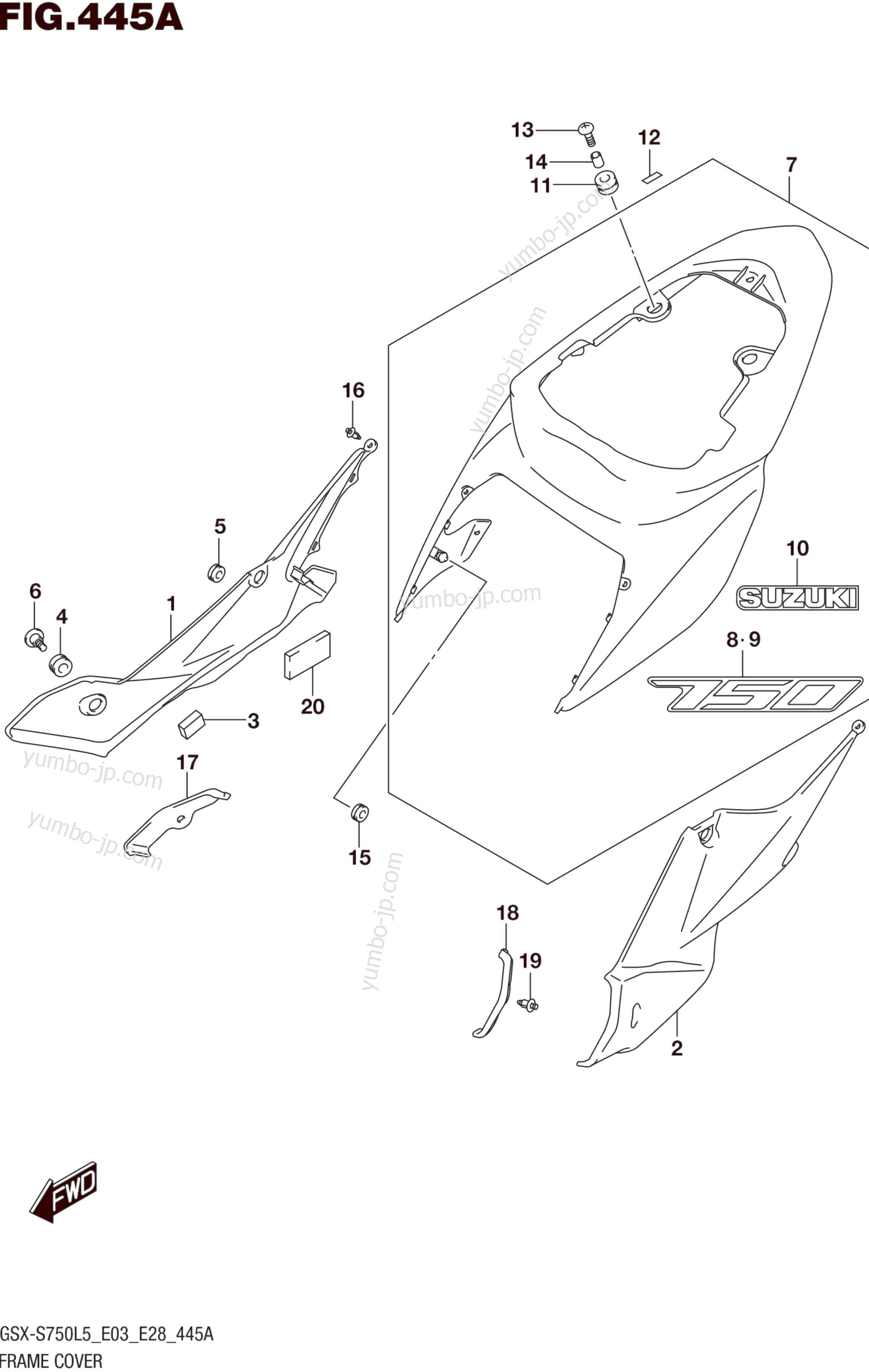 FRAME COVER for motorcycles SUZUKI GSX-S750 2015 year