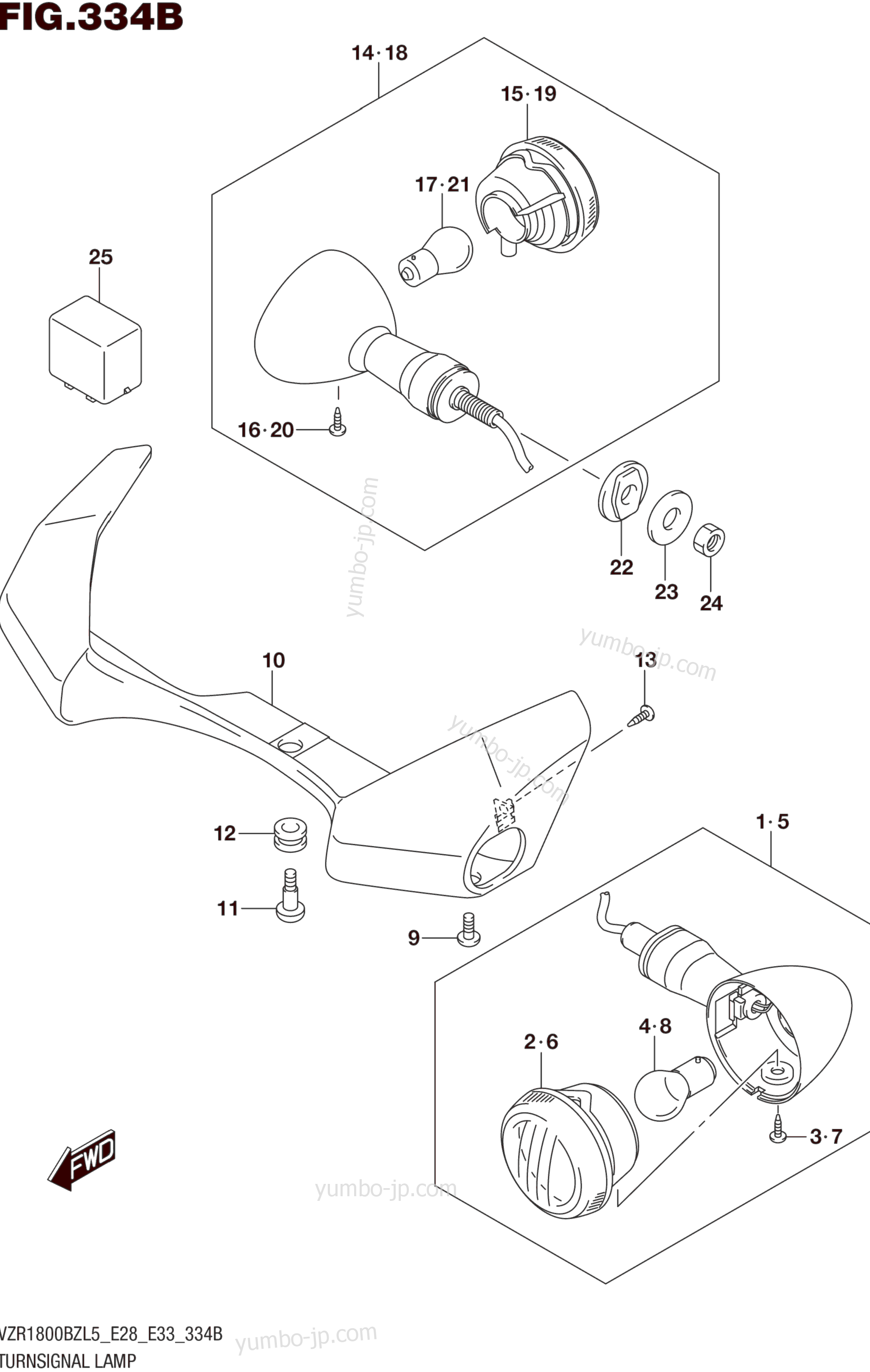 TURNSIGNAL LAMP (VZR1800BZL5 E33) for motorcycles SUZUKI VZR1800BZ 2015 year