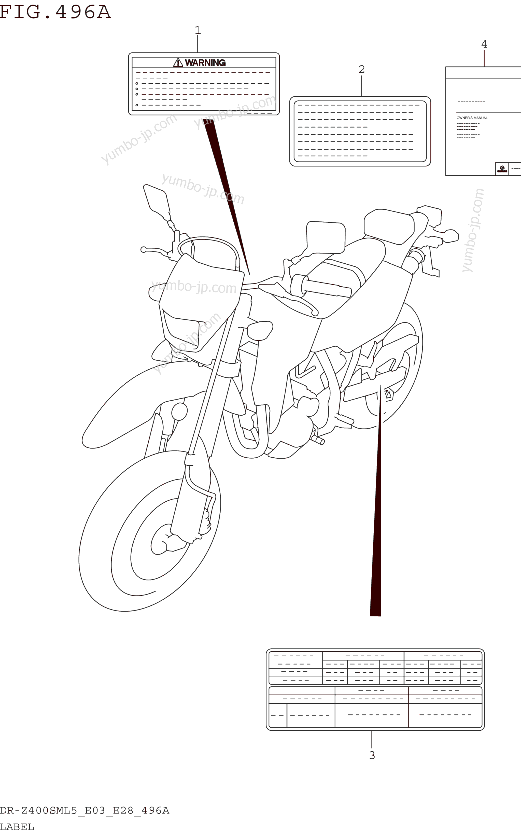 LABEL (DR-Z400SML5 E03) для мотоциклов SUZUKI DR-Z400SM 2015 г.