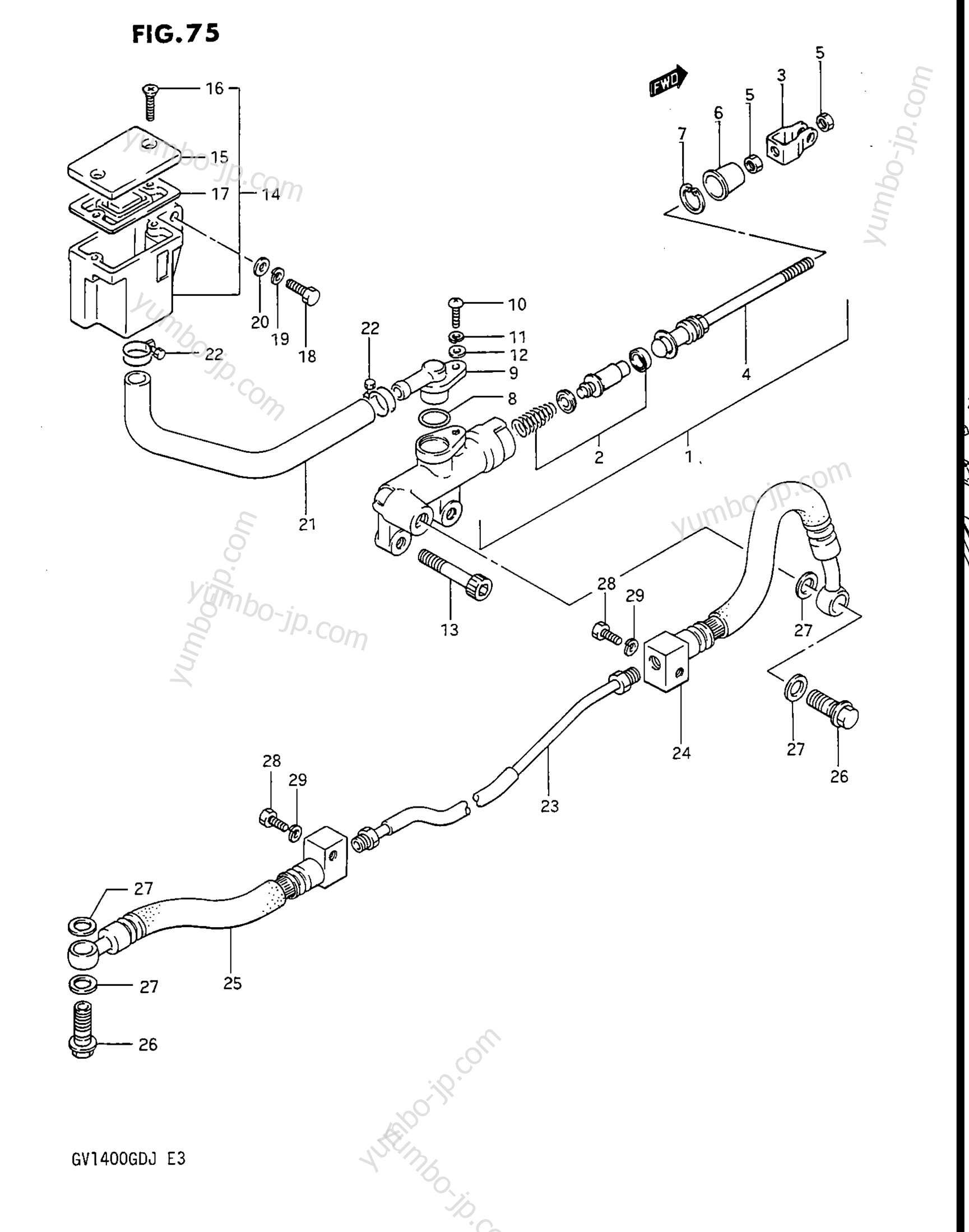 REAR MASTER CYLINDER для мотоциклов SUZUKI Cavalcade (GV1400GT) 1987 г.